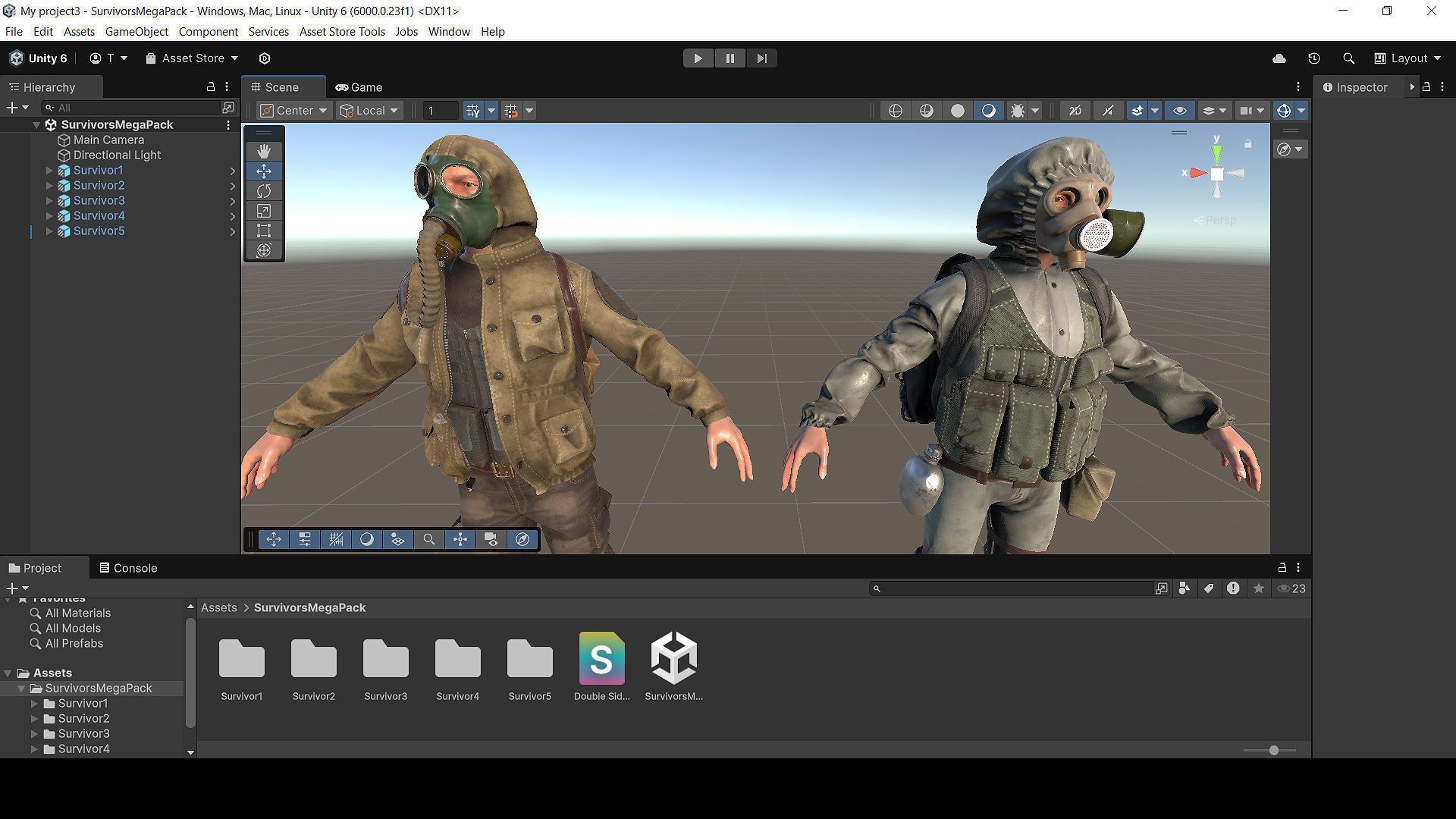 Post apocalyptic survivors MEGA pack 5 game ready characters Low-poly 3D model_24