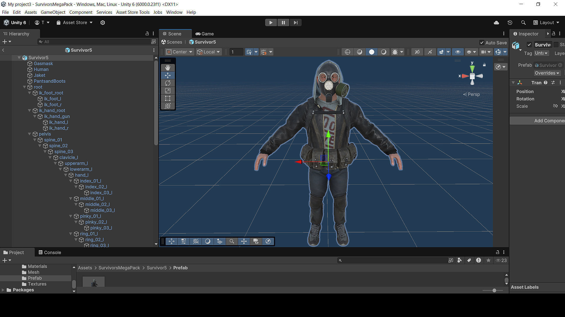 Post apocalyptic survivors MEGA pack 5 game ready characters Low-poly 3D model_30