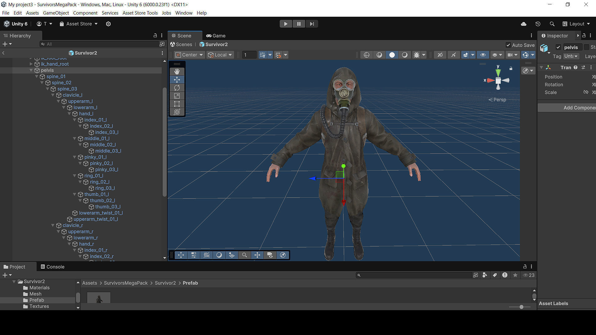 Post apocalyptic survivors MEGA pack 5 game ready characters Low-poly 3D model_29