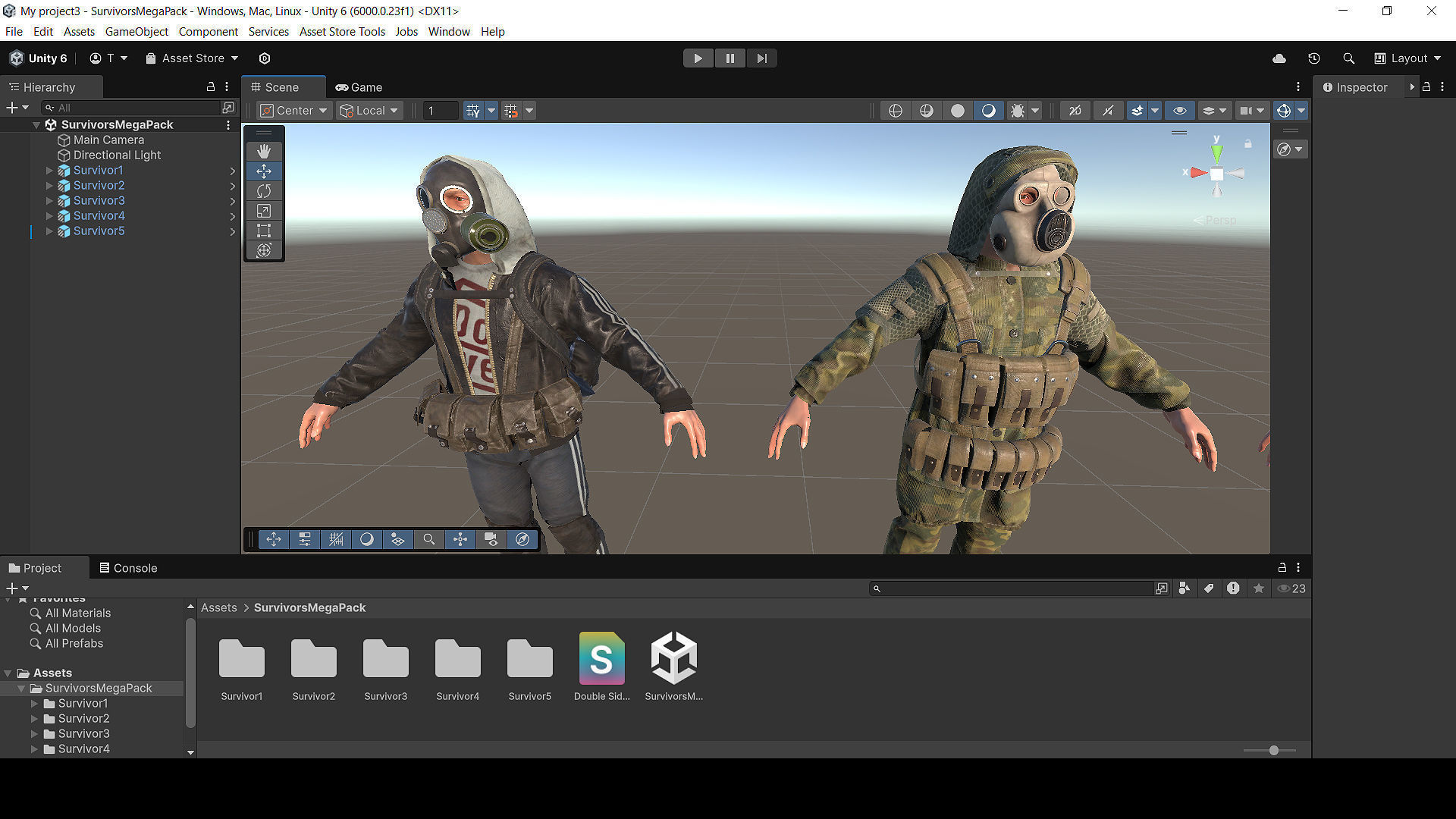 Post apocalyptic survivors MEGA pack 5 game ready characters Low-poly 3D model_25