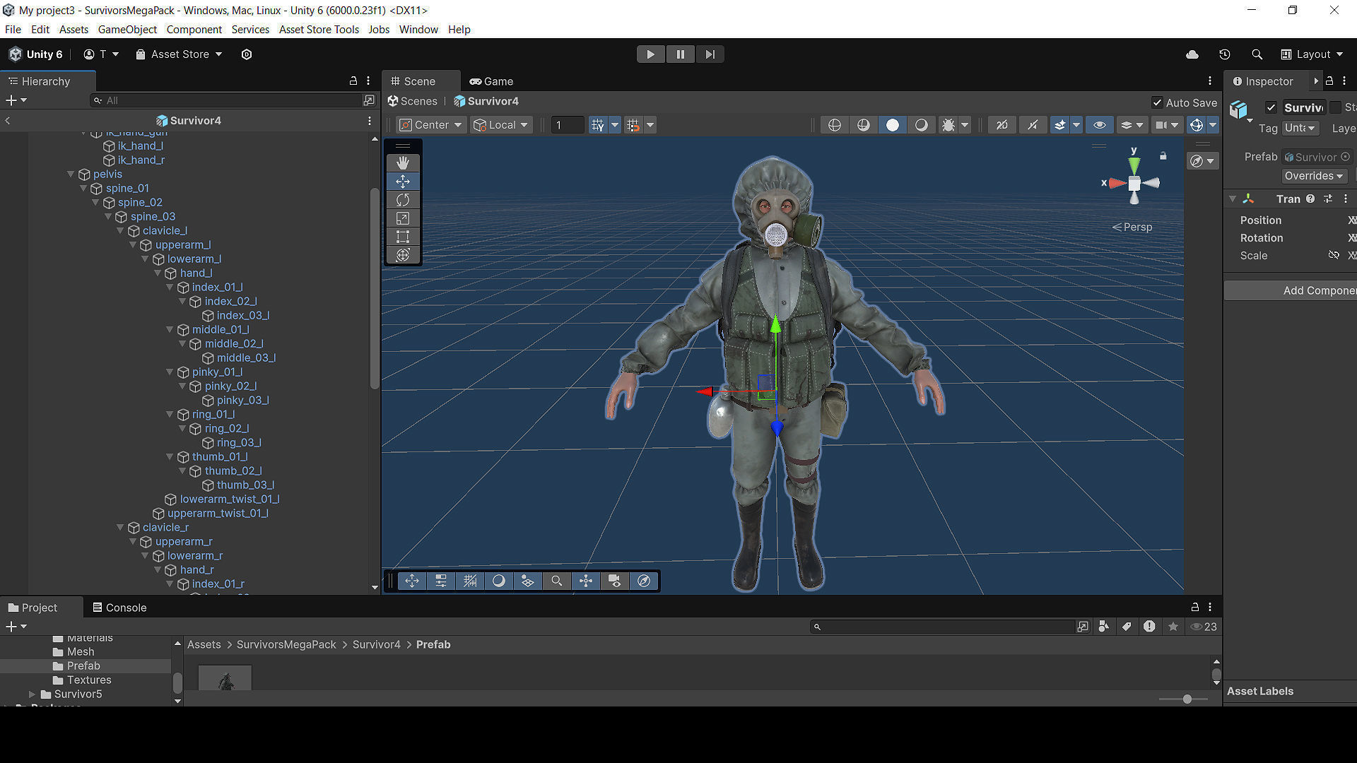 Post apocalyptic survivors MEGA pack 5 game ready characters Low-poly 3D model_28