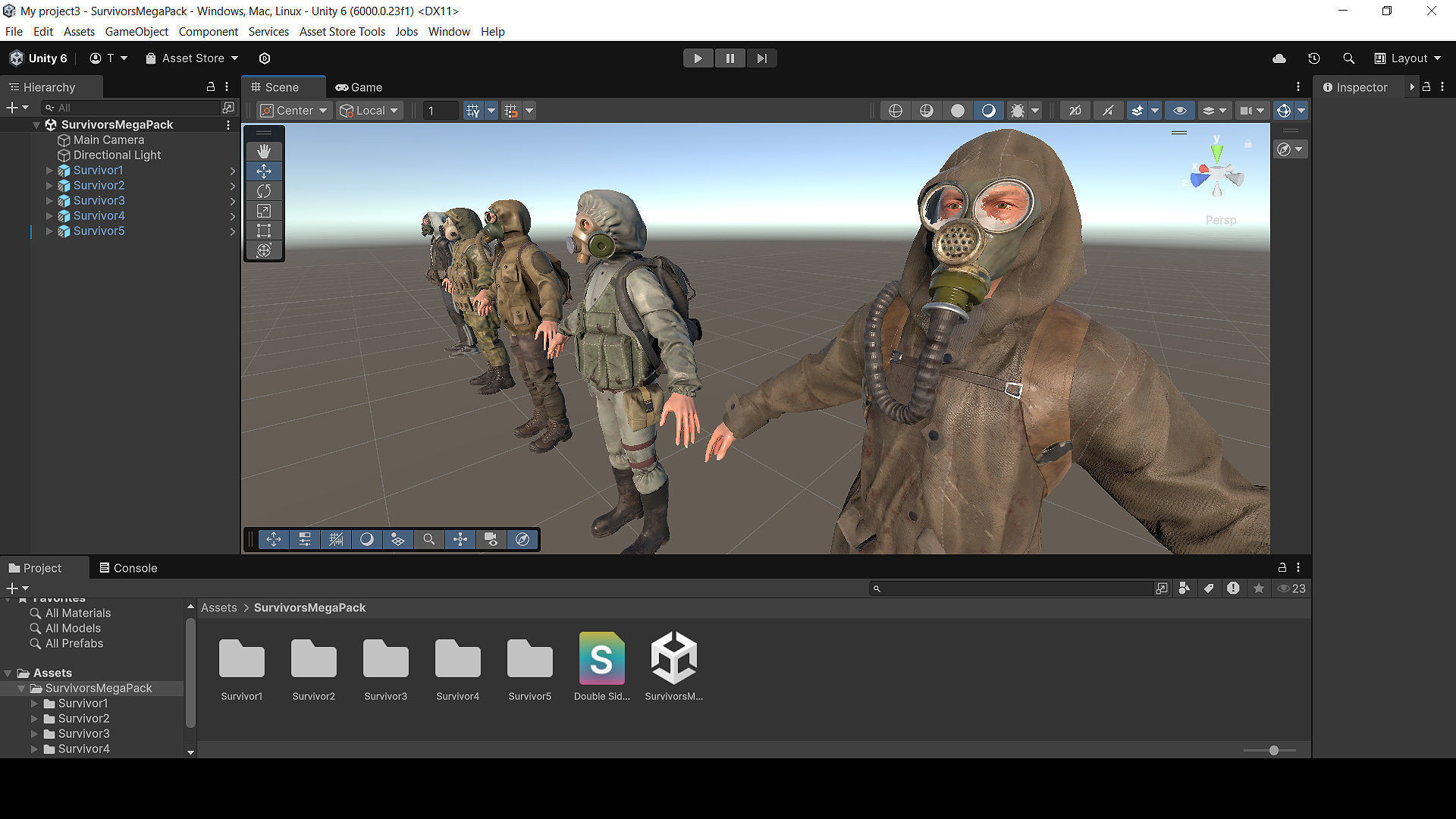 Post apocalyptic survivors MEGA pack 5 game ready characters Low-poly 3D model_27