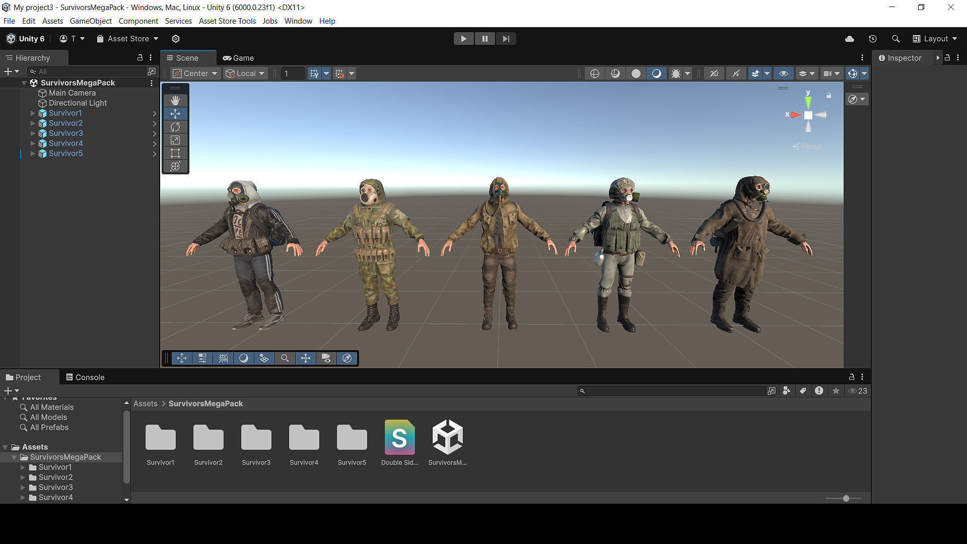 Post apocalyptic survivors MEGA pack 5 game ready characters Low-poly 3D model_23