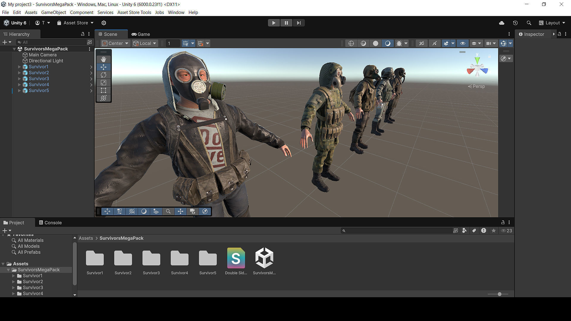 Post apocalyptic survivors MEGA pack 5 game ready characters Low-poly 3D model_26