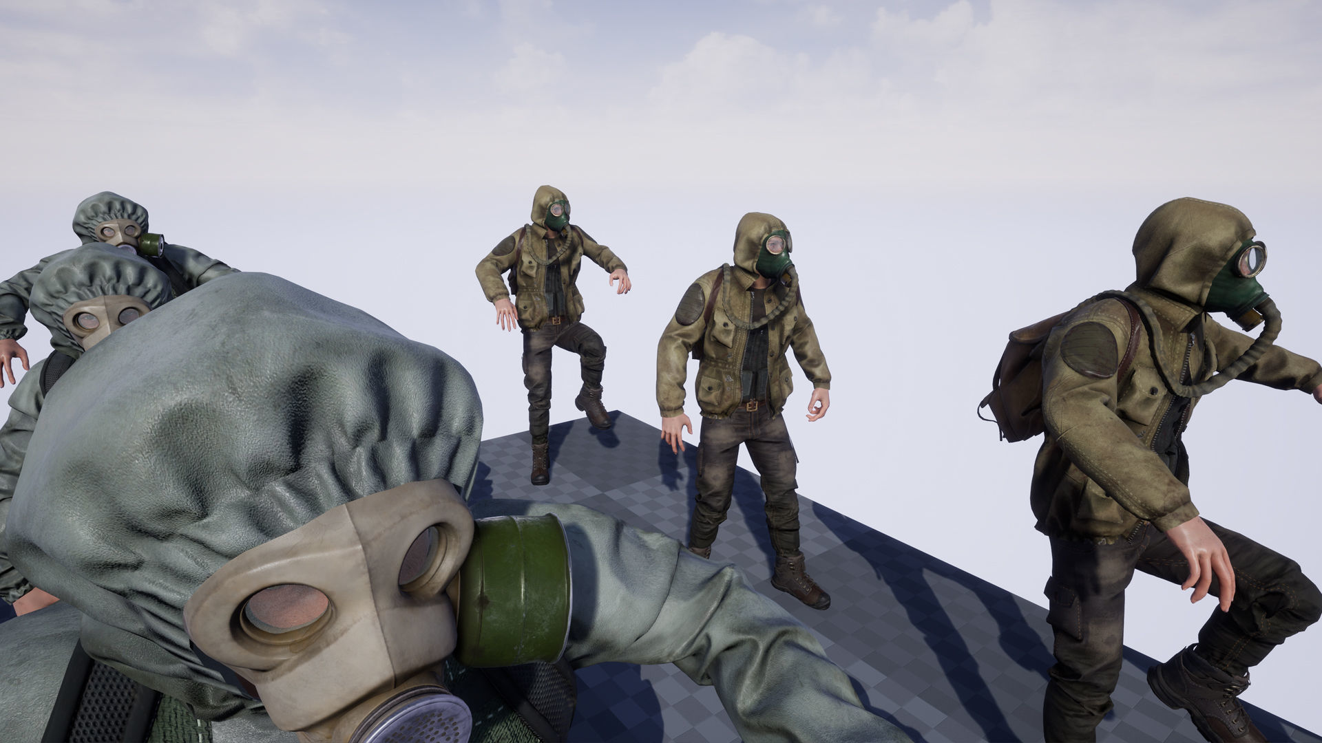 Post apocalyptic survivors MEGA pack 5 game ready characters Low-poly 3D model_13