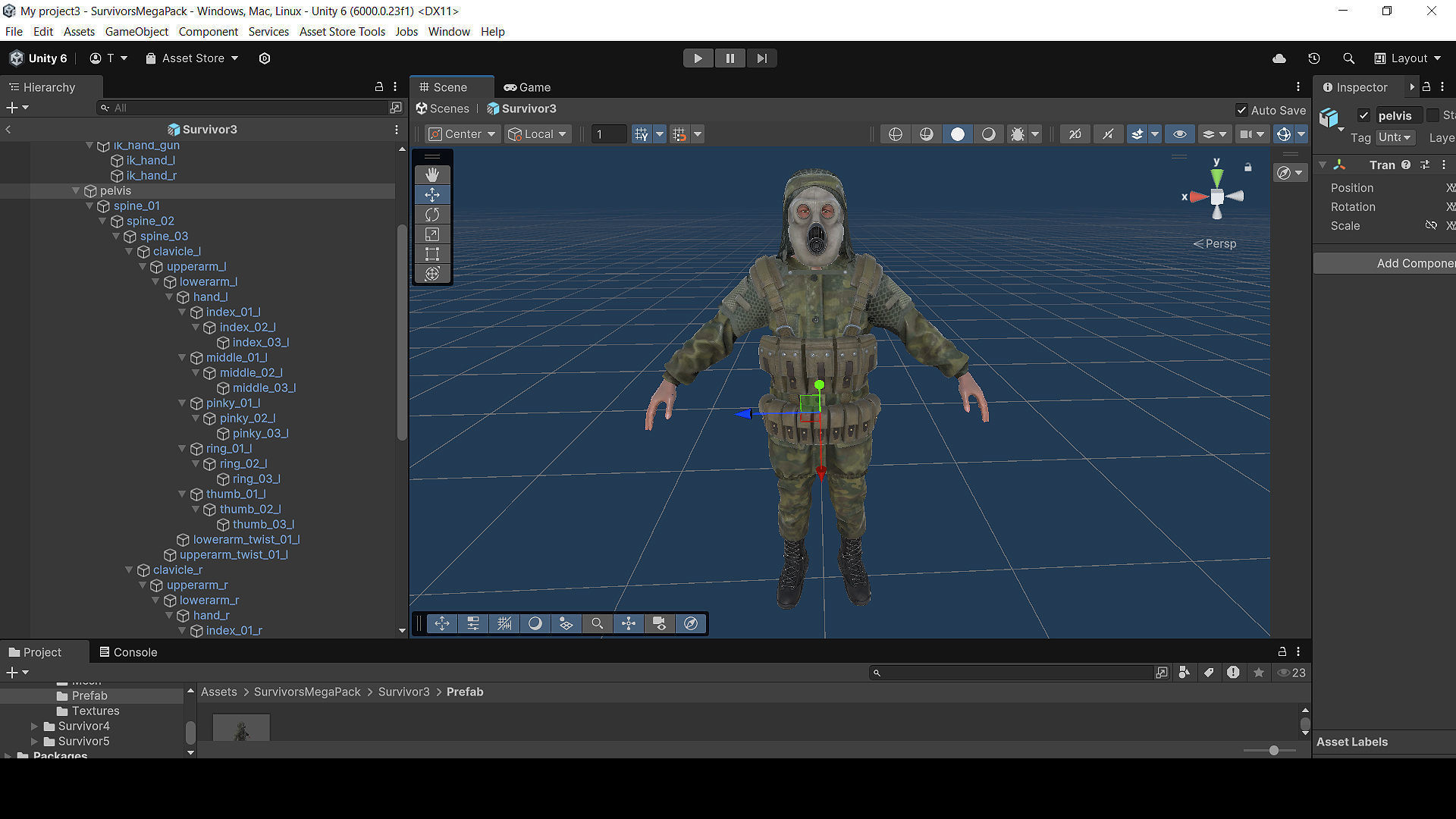 Post apocalyptic survivors MEGA pack 5 game ready characters Low-poly 3D model_32
