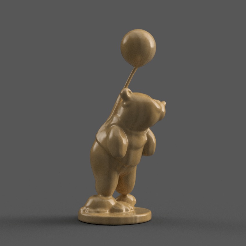 playful bear sculpture decor 3D print model_7
