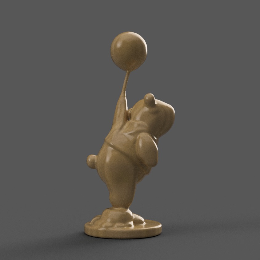 playful bear sculpture decor 3D print model_6