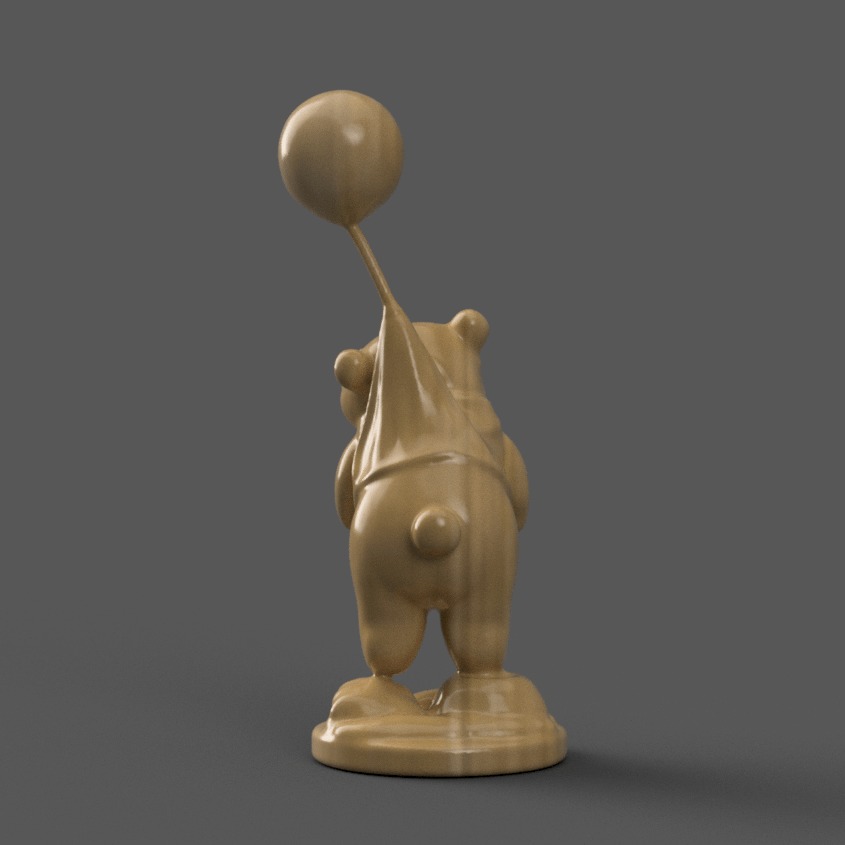 playful bear sculpture decor 3D print model_4