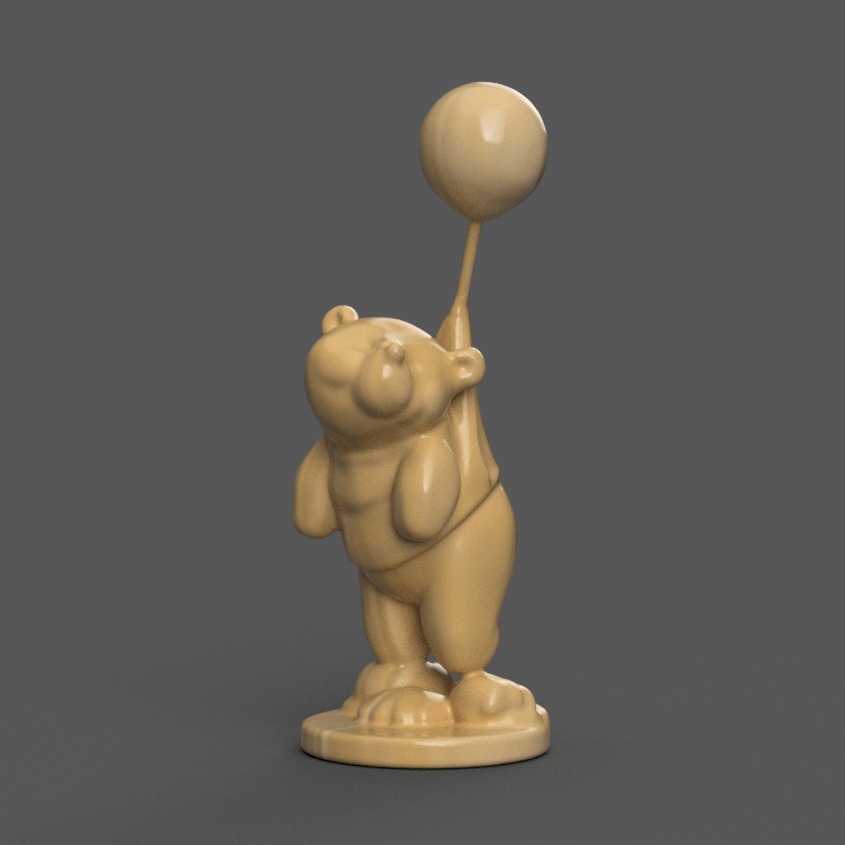 playful bear sculpture decor 3D print model_1