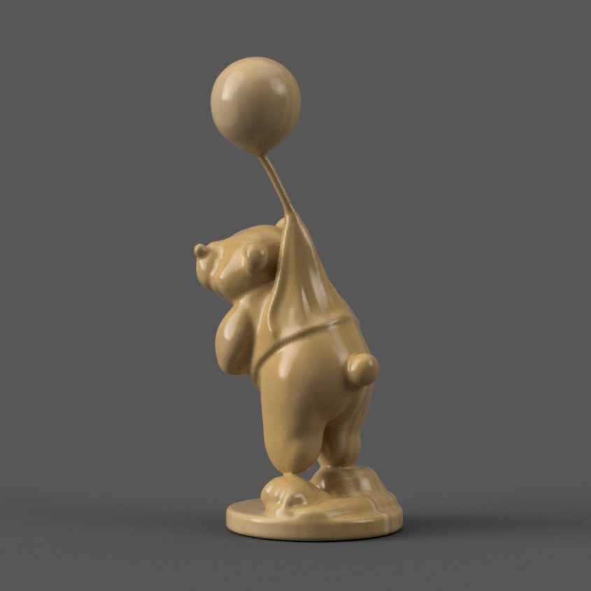 playful bear sculpture decor 3D print model_3