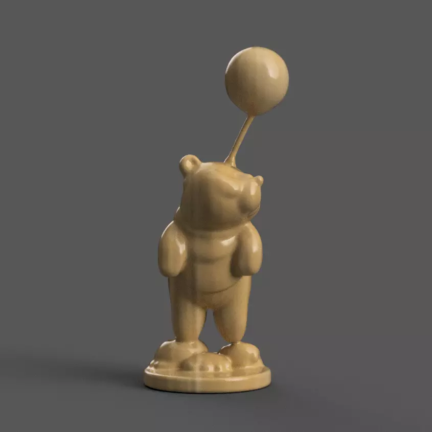 playful bear sculpture decor 3D print model_0