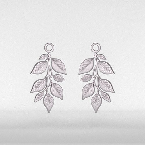 Leaves Earrings 3D print model
