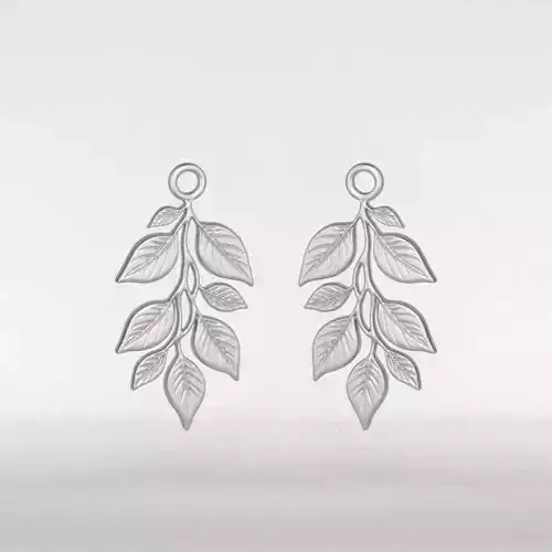 Leaves Earrings 3D Print Model