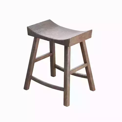Old Wooden Chair 01  Low-poly 3D model
