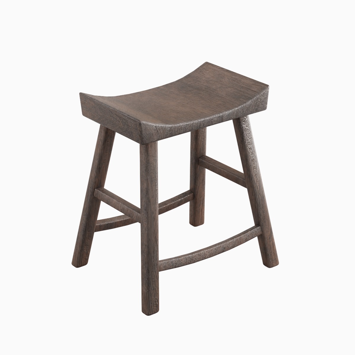 Old Wooden Chair 01  Low-poly 3D model_5