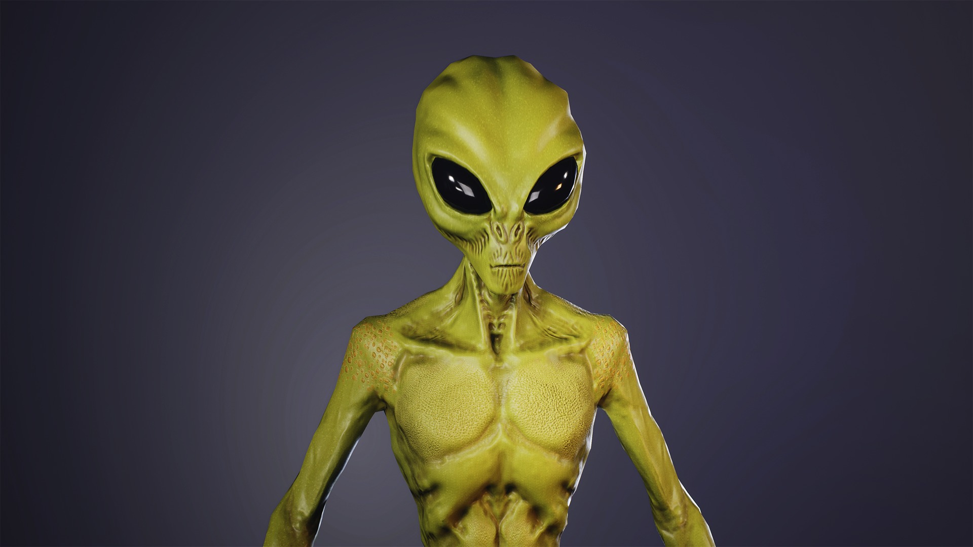 Alien monster Low-poly 3D model_5
