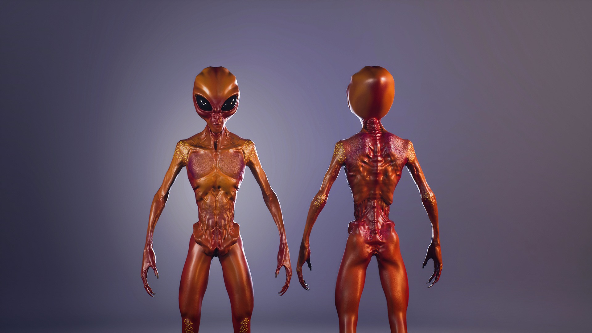 Alien monster Low-poly 3D model_9