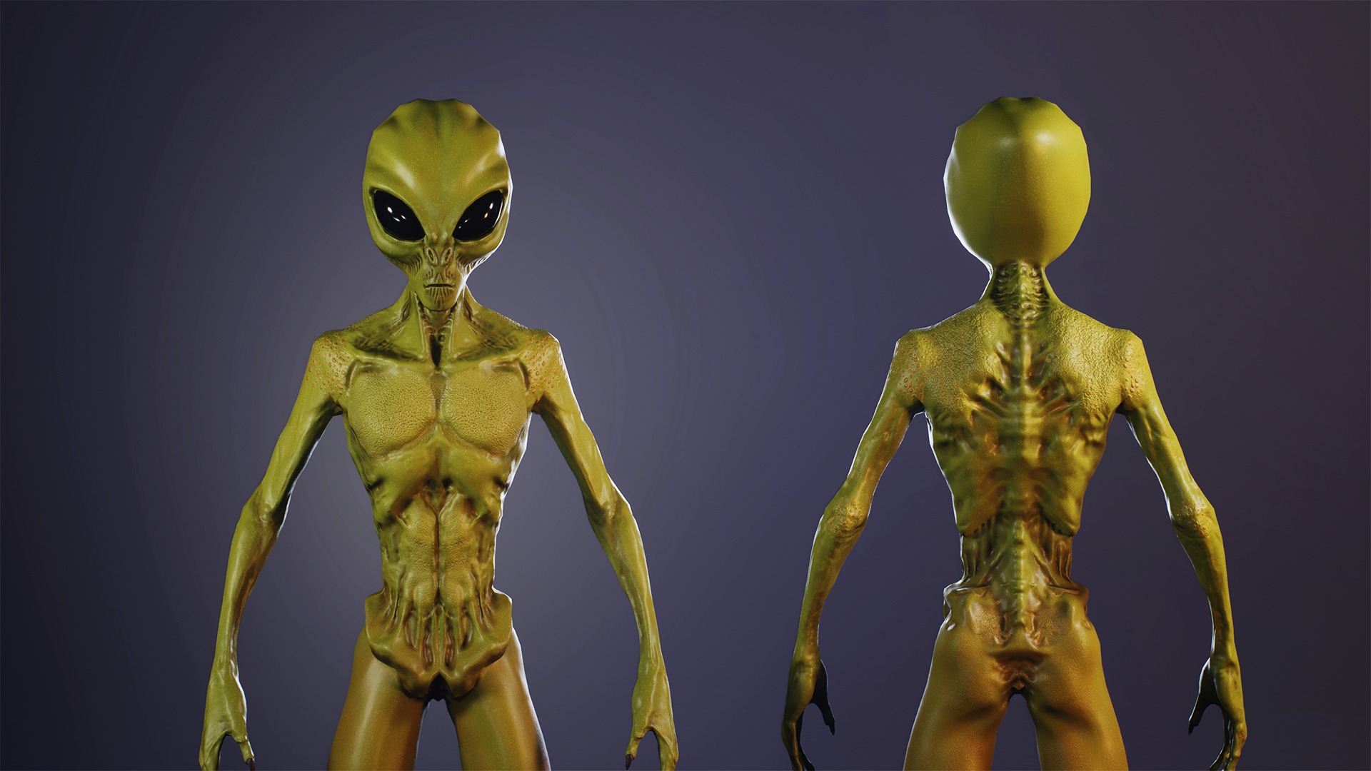 Alien monster Low-poly 3D model_6