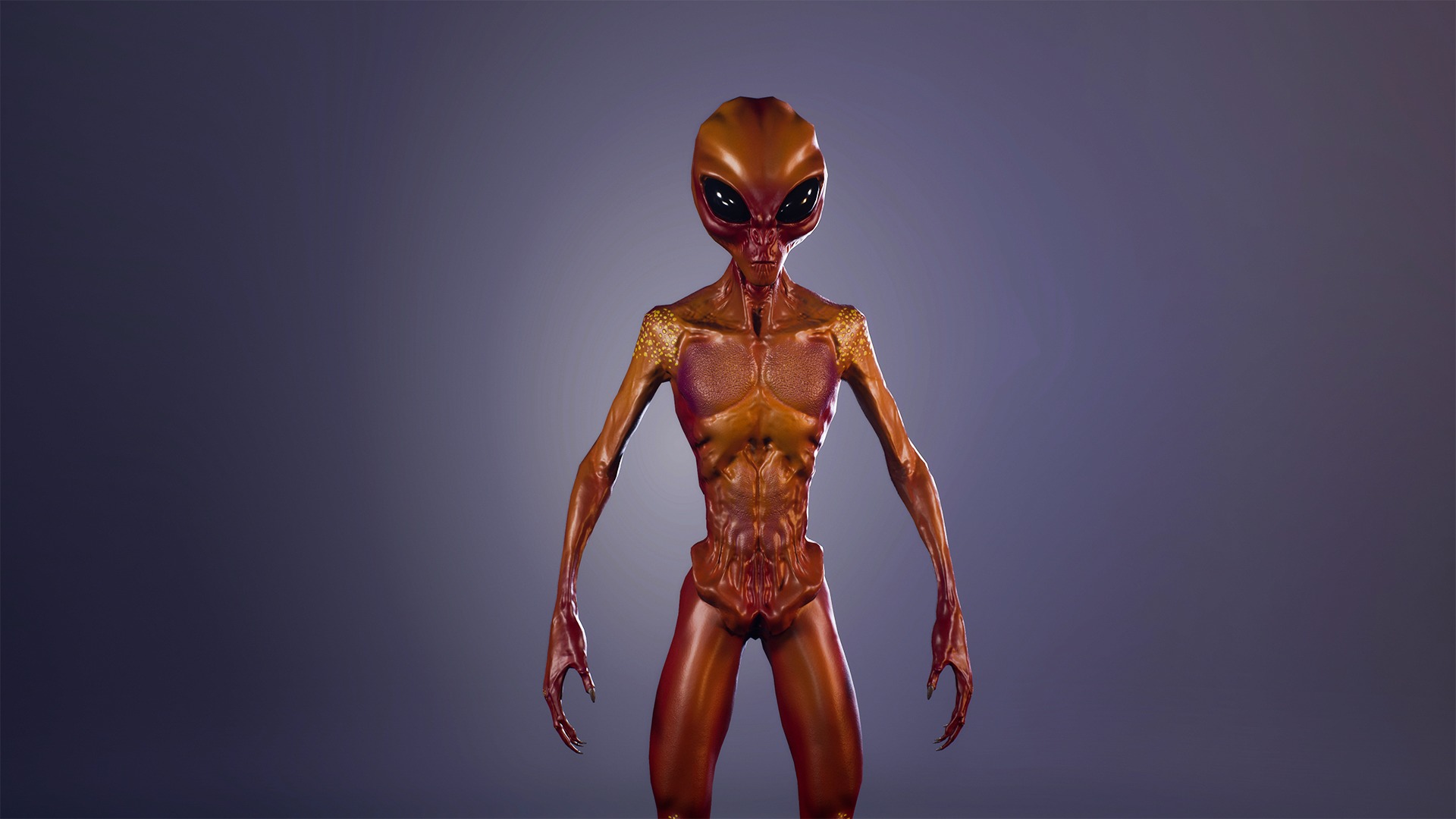 Alien monster Low-poly 3D model_7