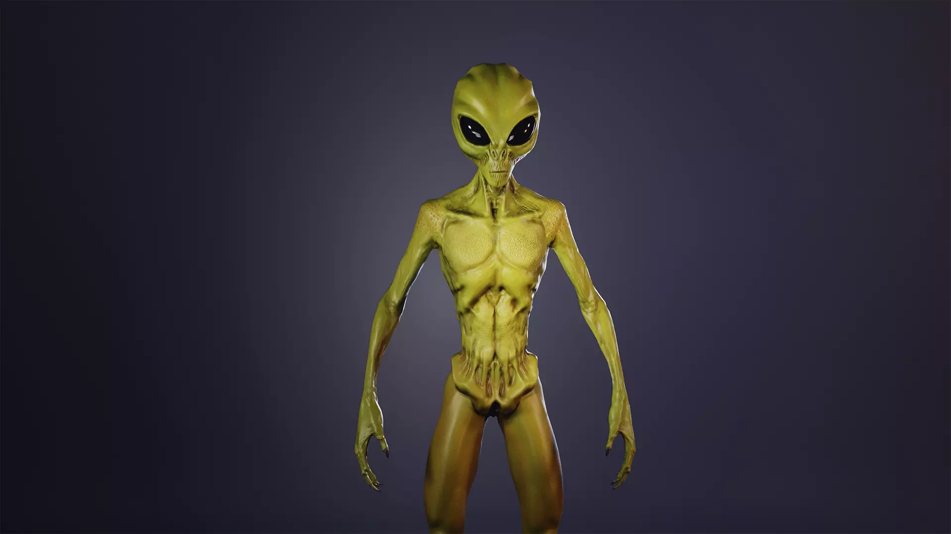 Alien monster Low-poly 3D model_0