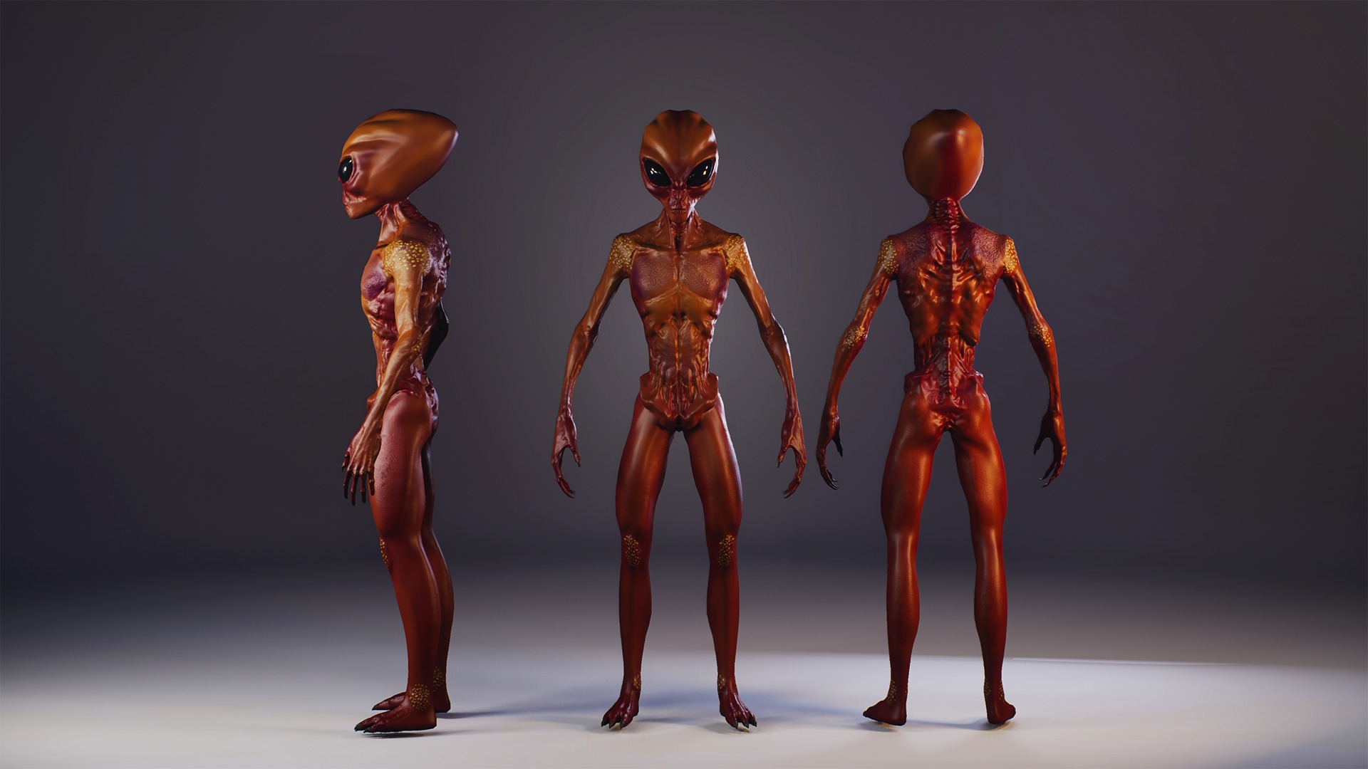 Alien monster Low-poly 3D model_8