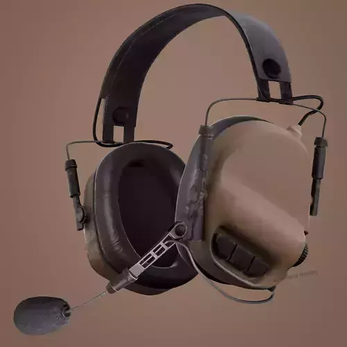 Military Headset Low-poly 3D model