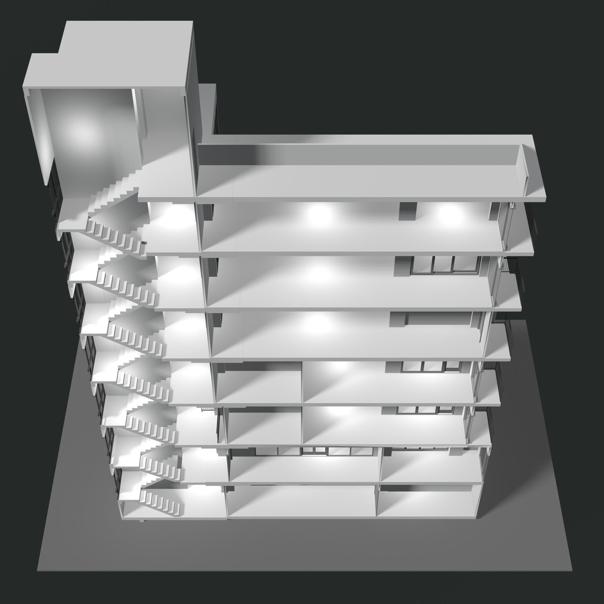 Office building in section cut 24ZZ40 3D model_3