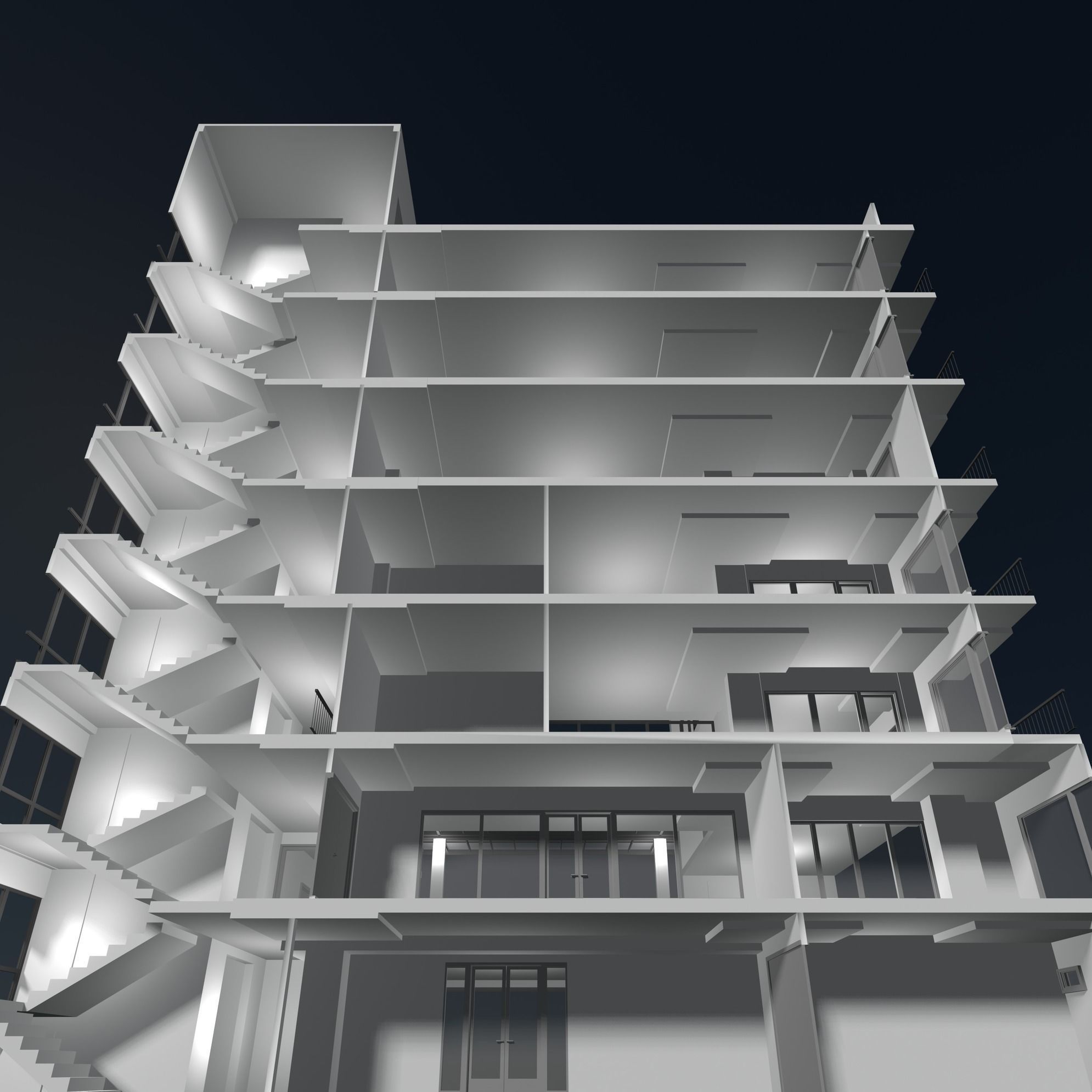 Office building in section cut 24ZZ40 3D model_4
