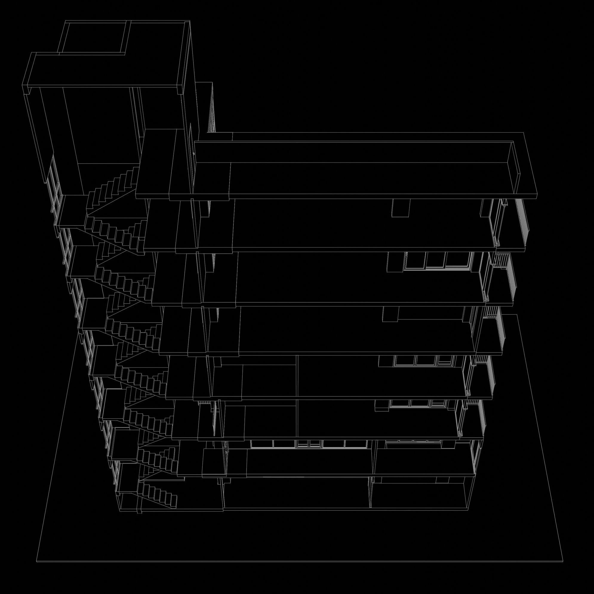 Office building in section cut 24ZZ40 3D model_8
