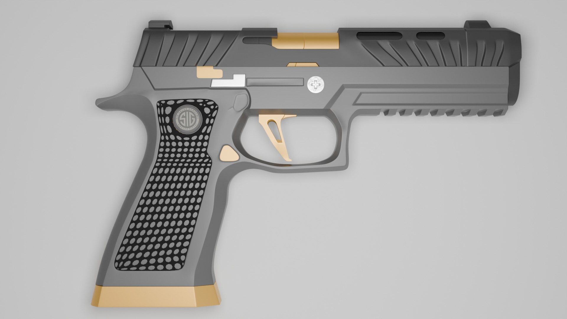 SIG SHORT  GUN Low-poly 3D model_6
