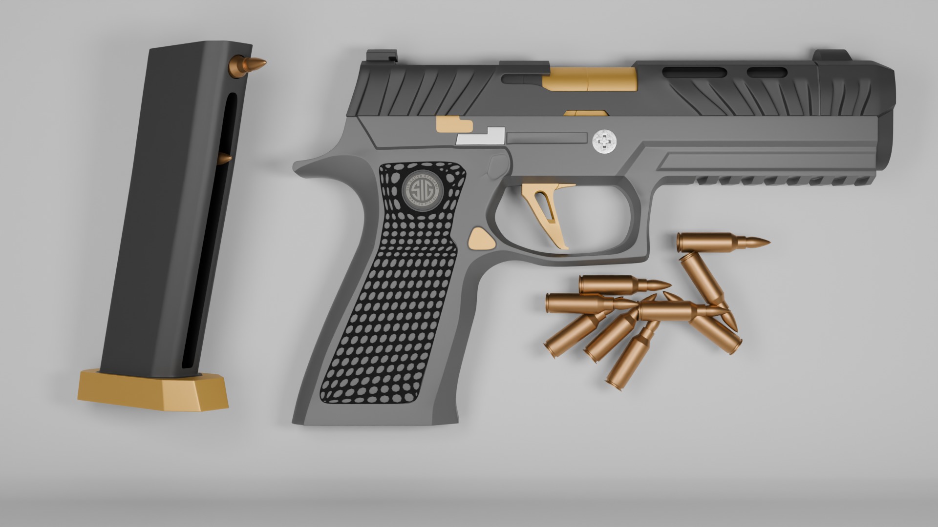SIG SHORT  GUN Low-poly 3D model_10