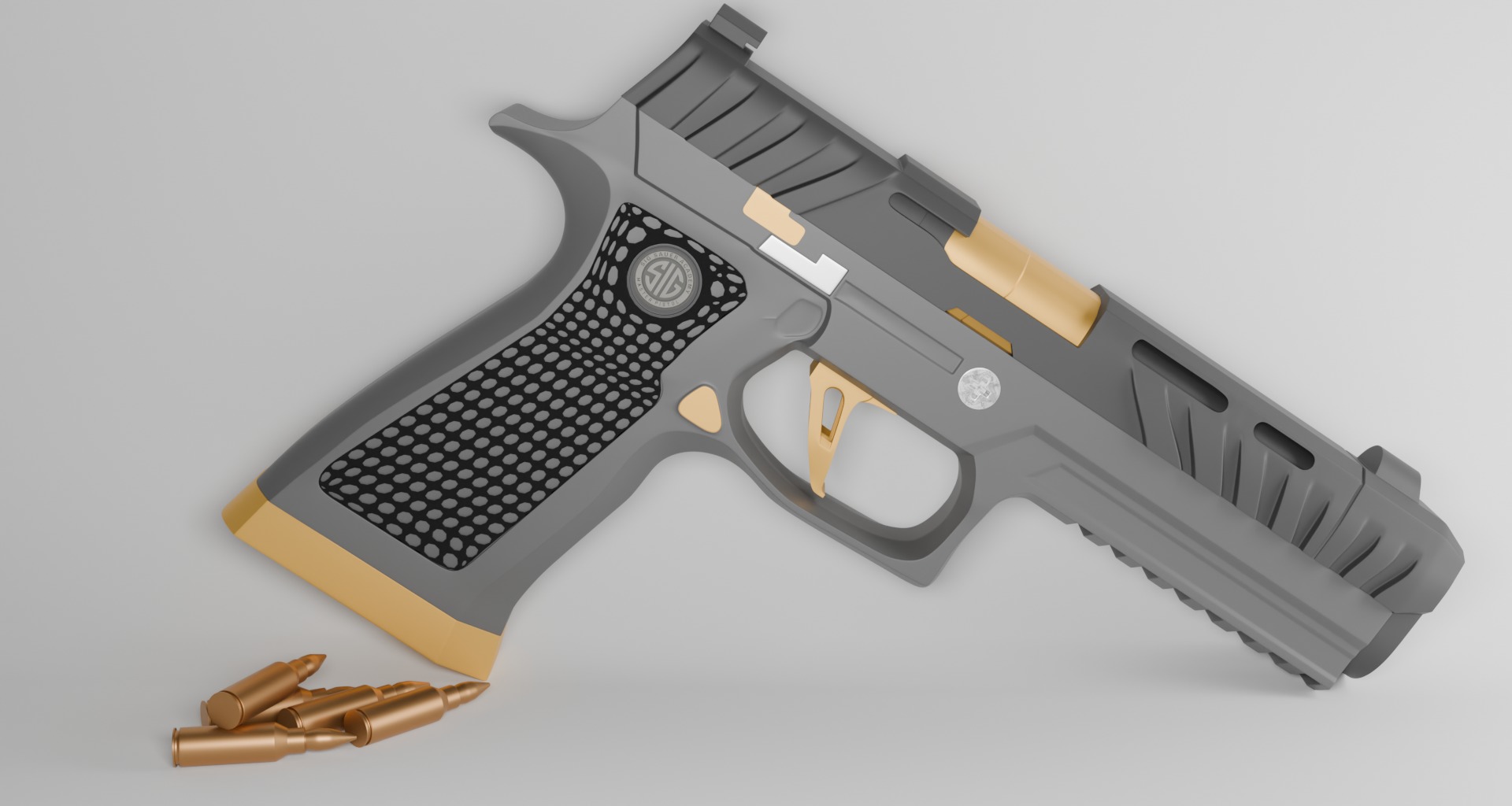 SIG SHORT  GUN Low-poly 3D model_1