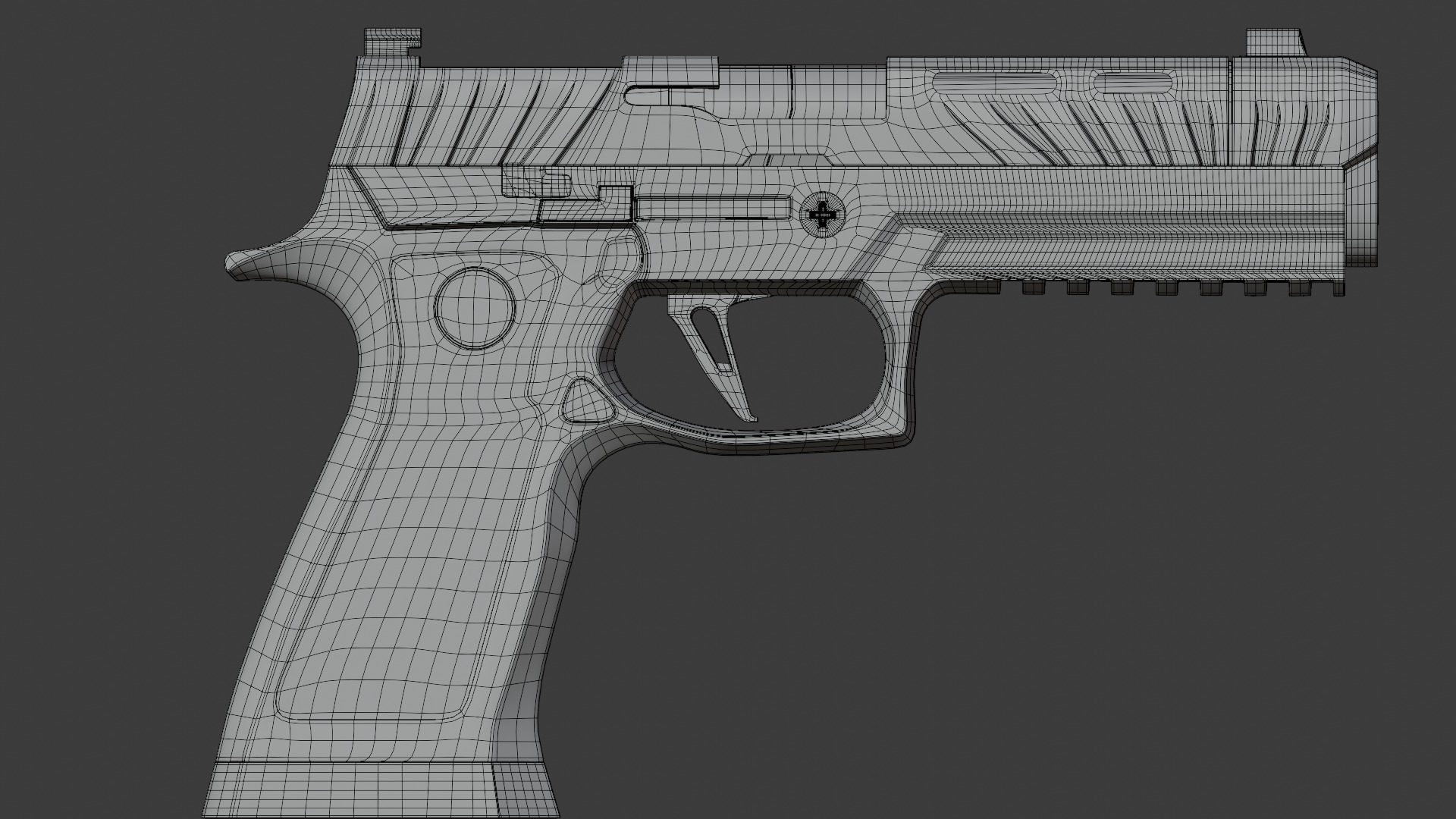 SIG SHORT  GUN Low-poly 3D model_3