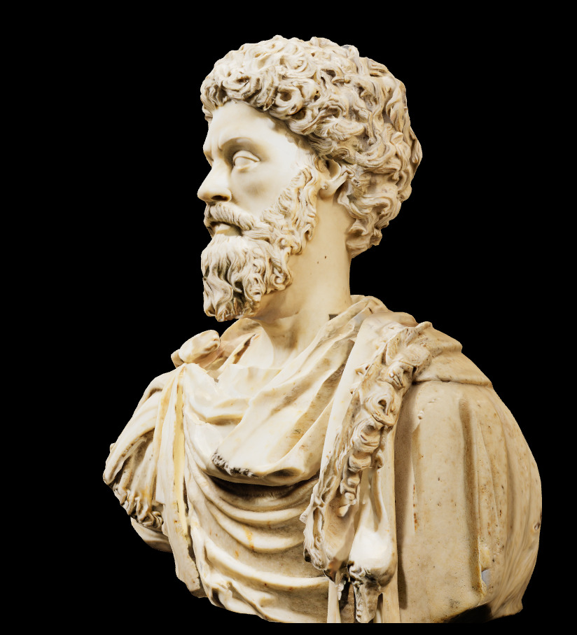 Marcus Aurelius Bust 3D Model Low-poly 3D model_2