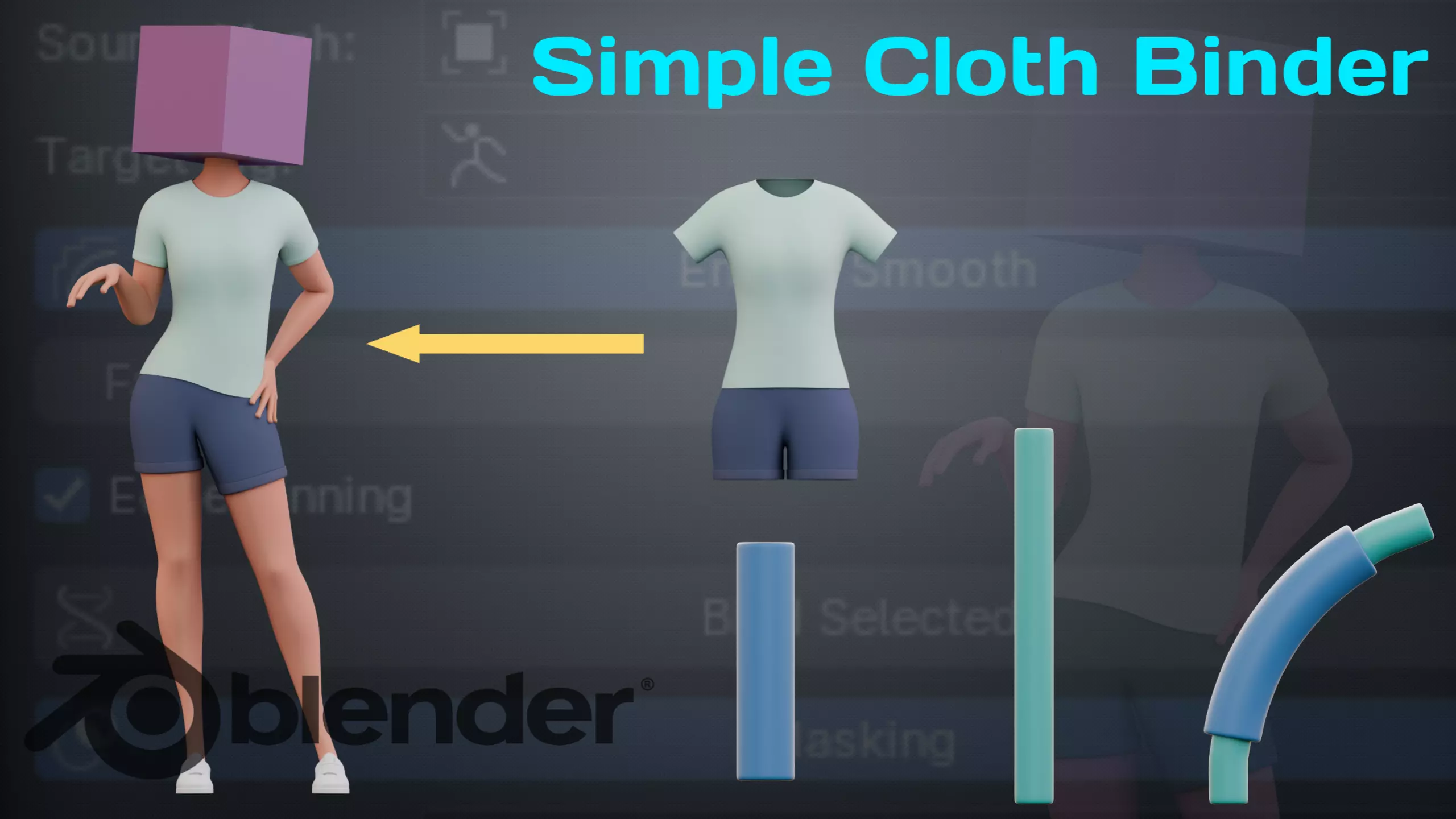 Simple Cloth Binder Blender Addon 3D model