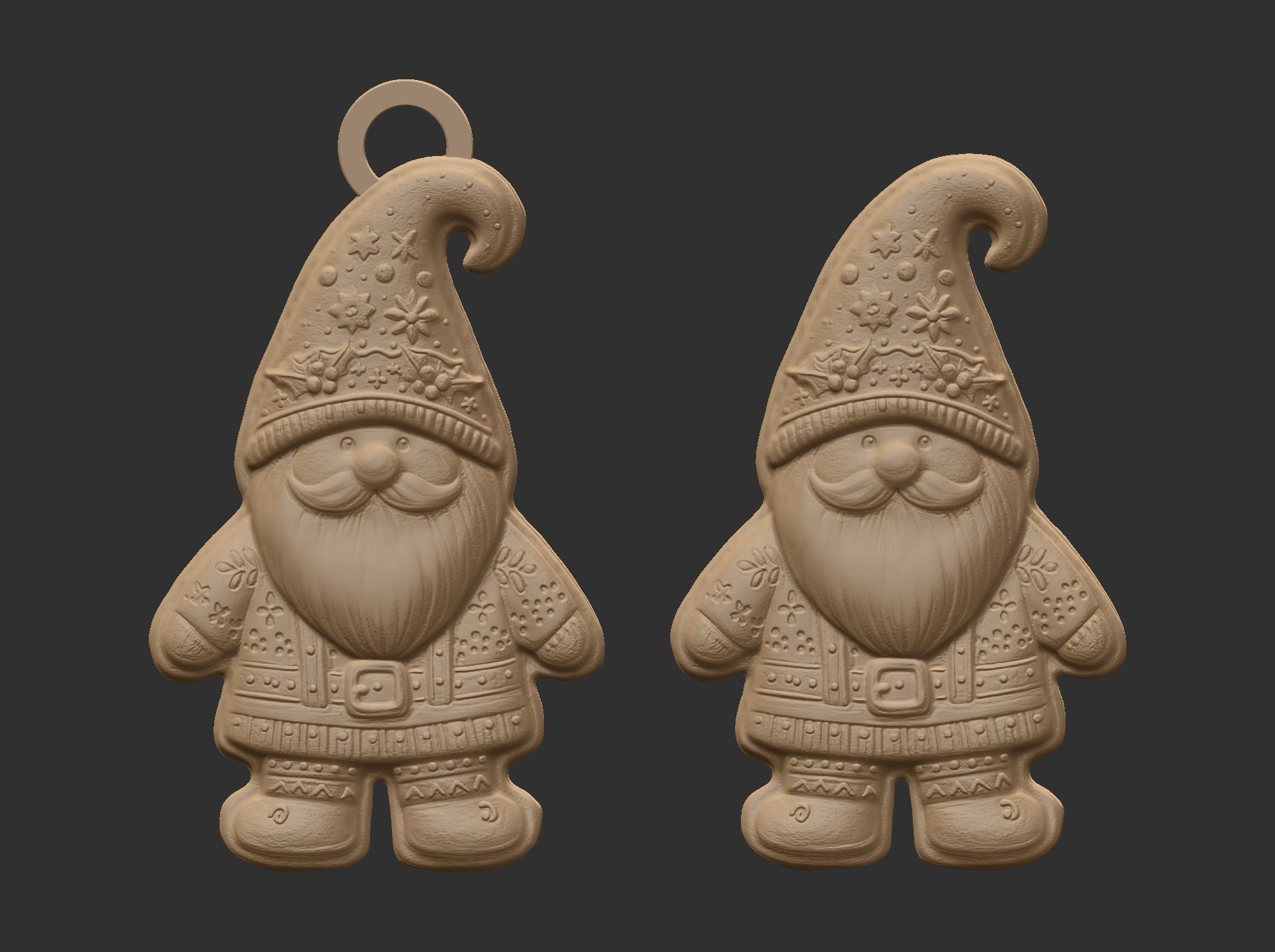 christmas gnome cookie decor  3D print model_8