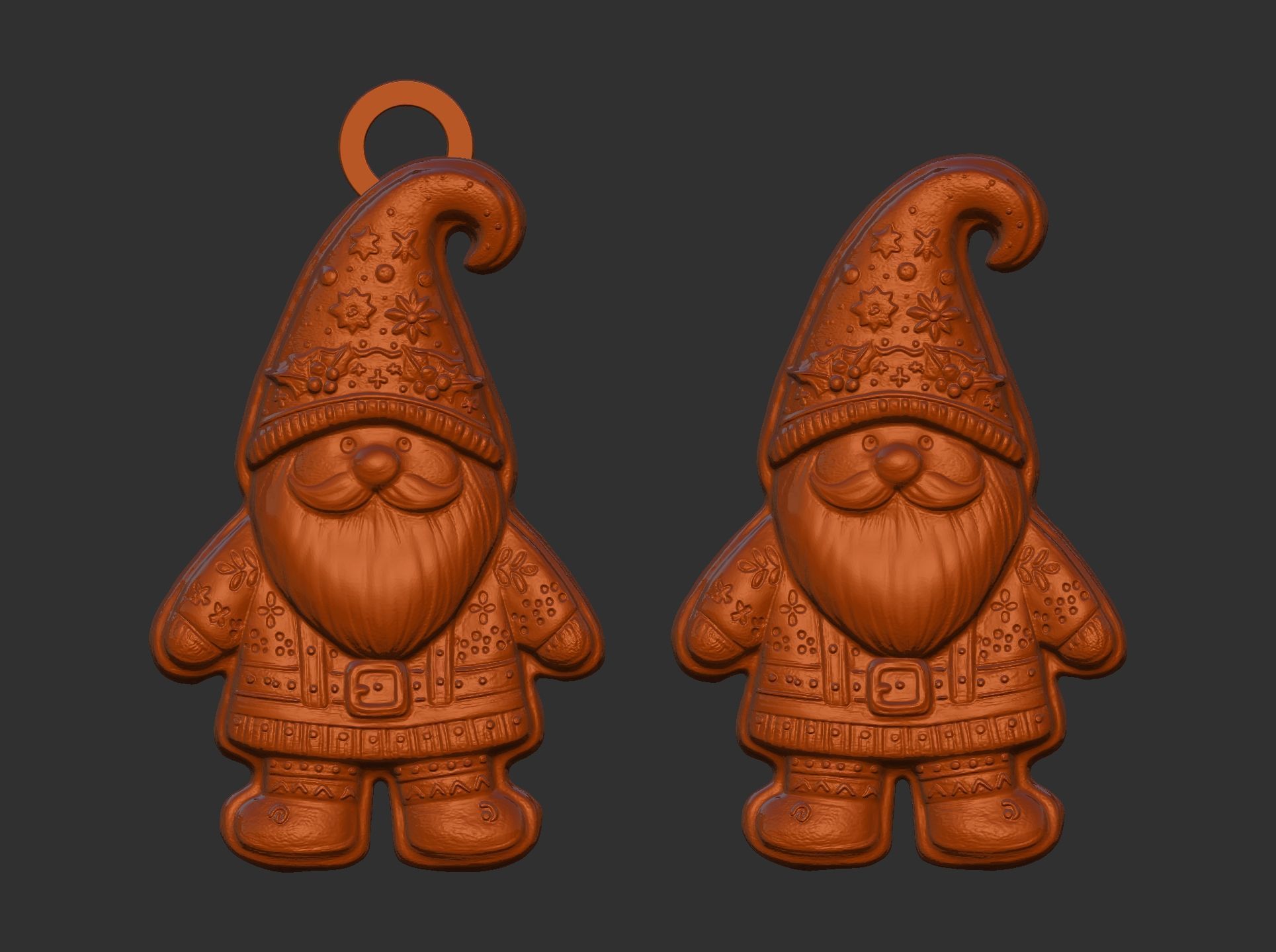 christmas gnome cookie decor  3D print model_1
