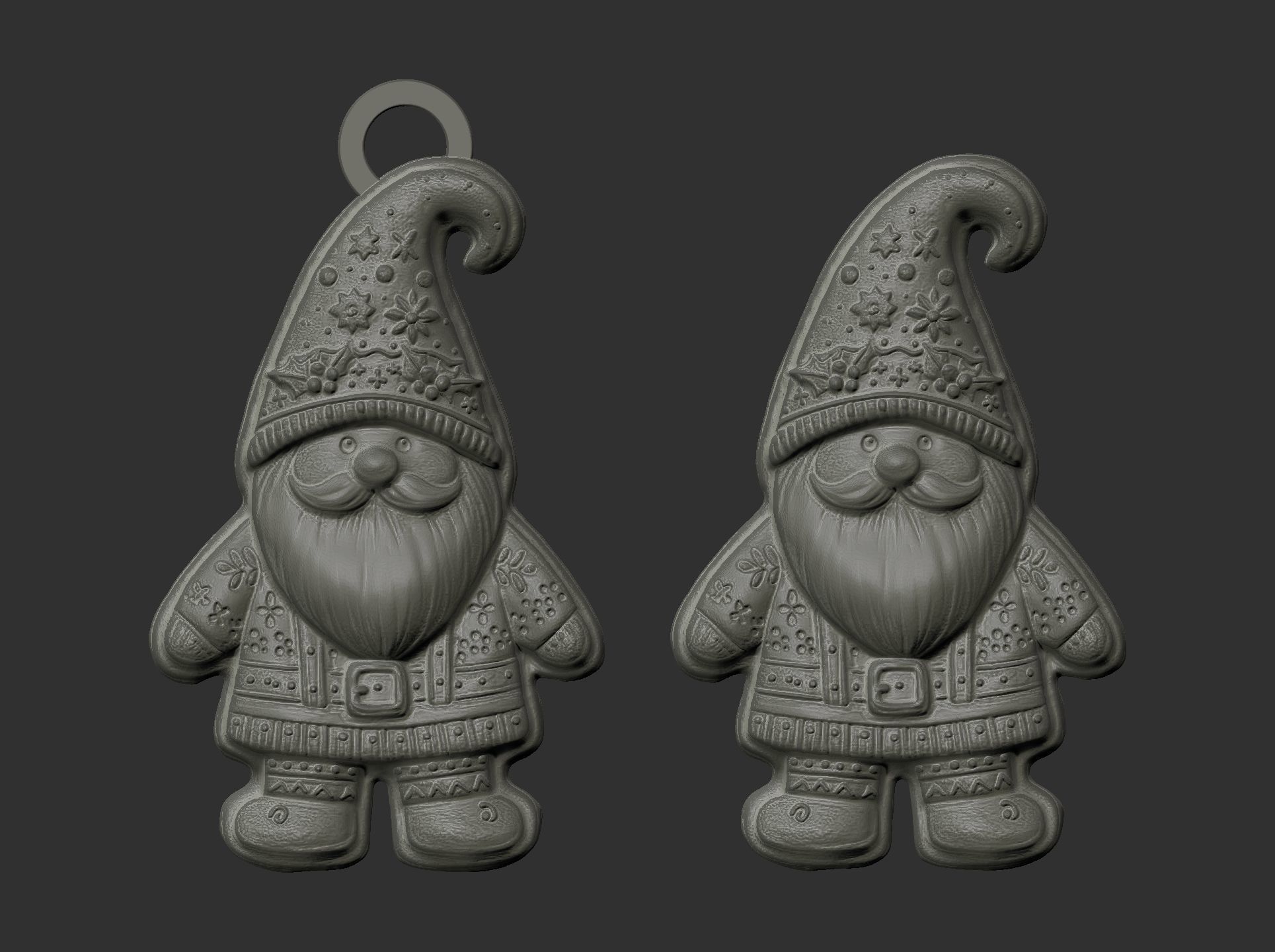 christmas gnome cookie decor  3D print model_7