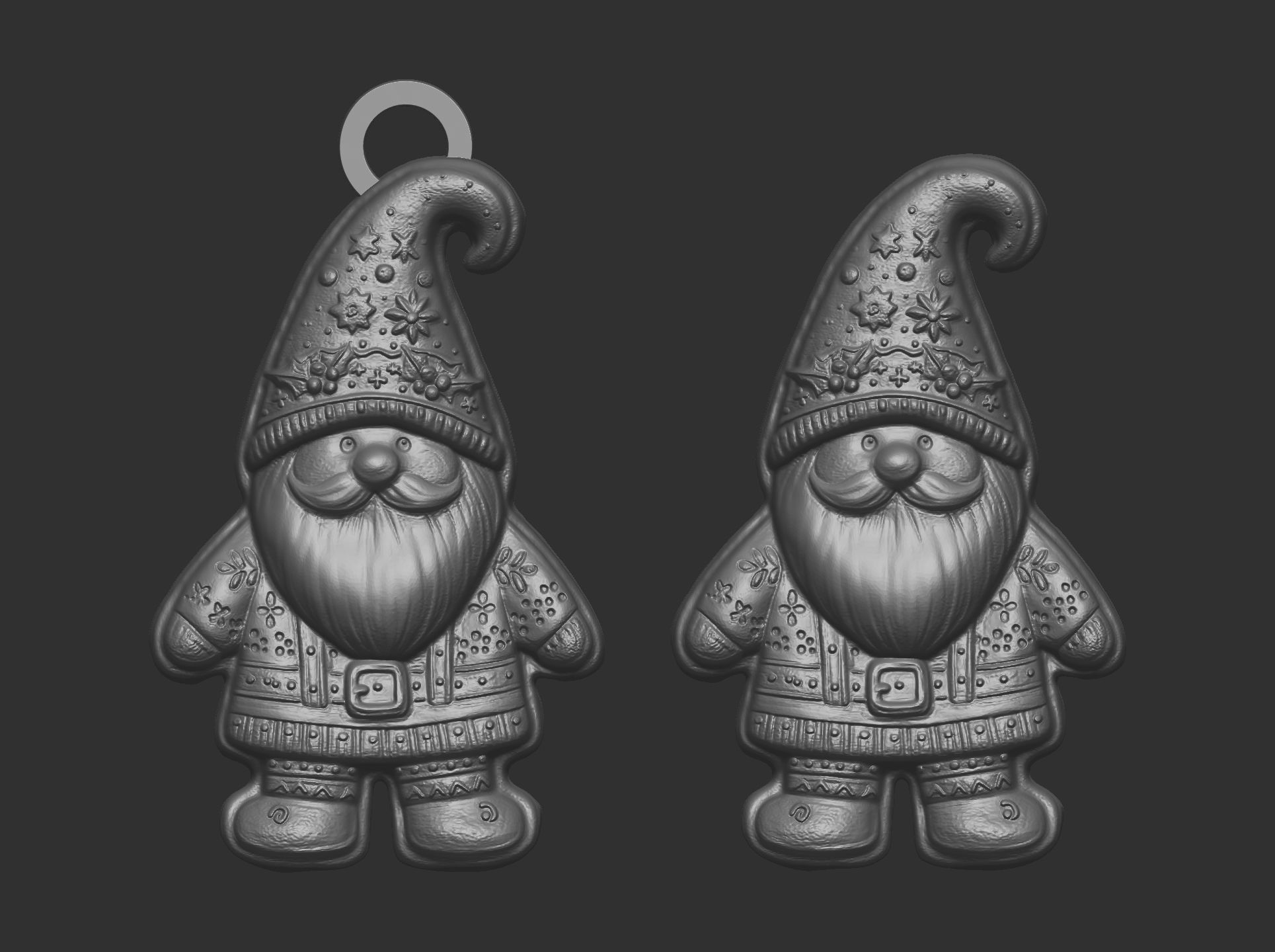 christmas gnome cookie decor  3D print model_3