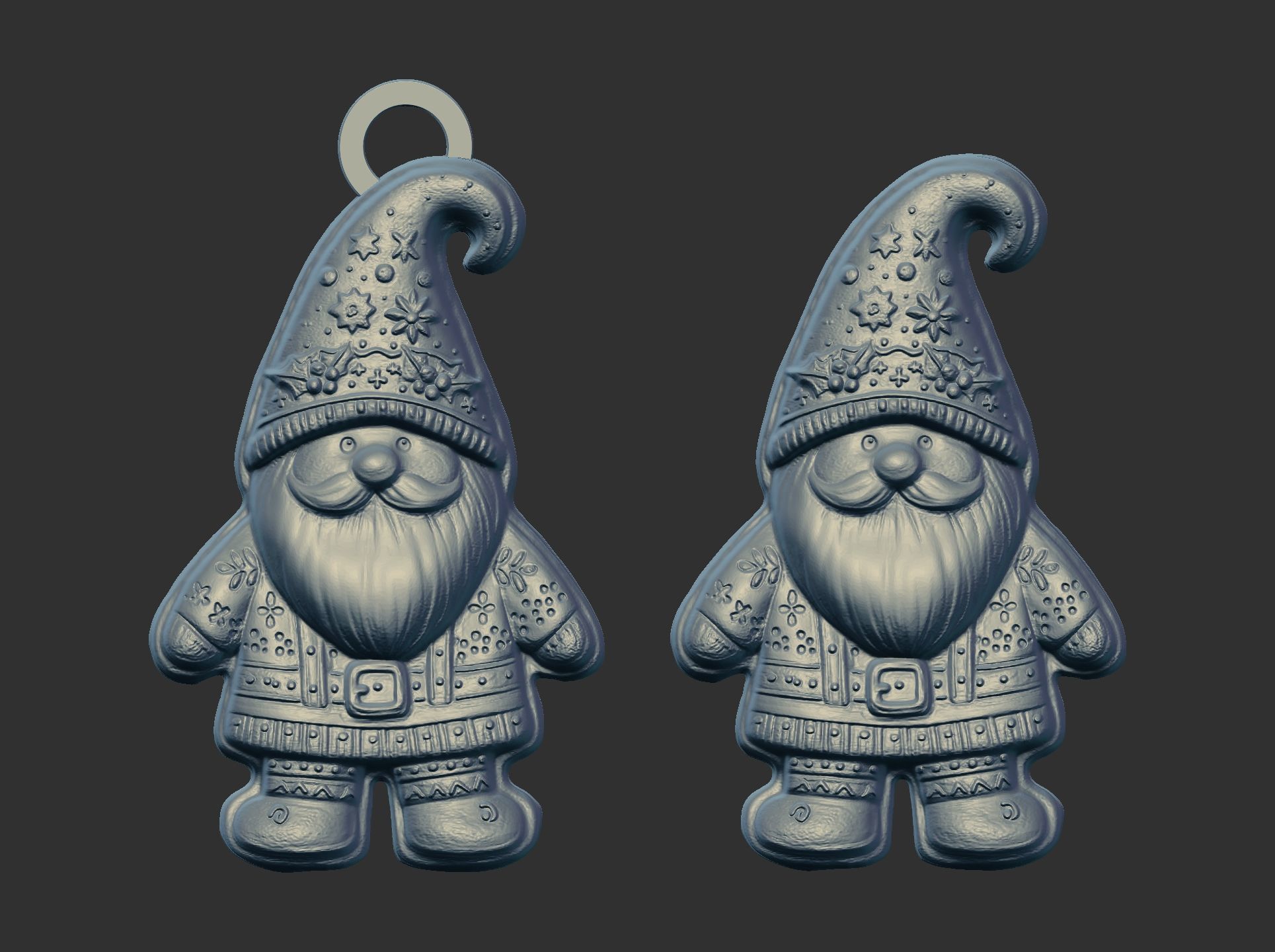 christmas gnome cookie decor  3D print model_2
