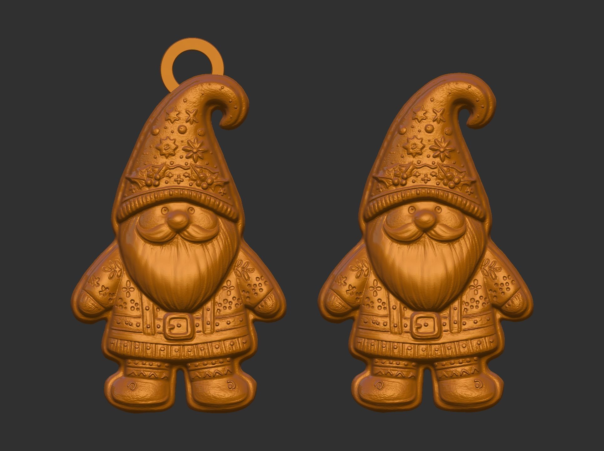 christmas gnome cookie decor  3D print model_4