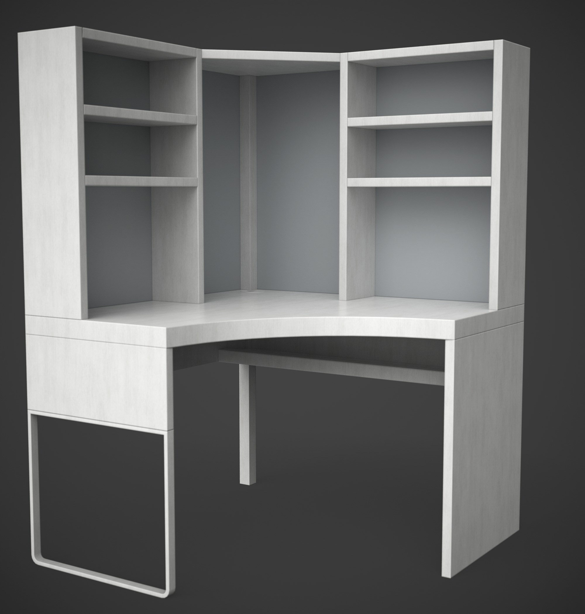 MICKE- corner workstation Low-poly 3D model_7