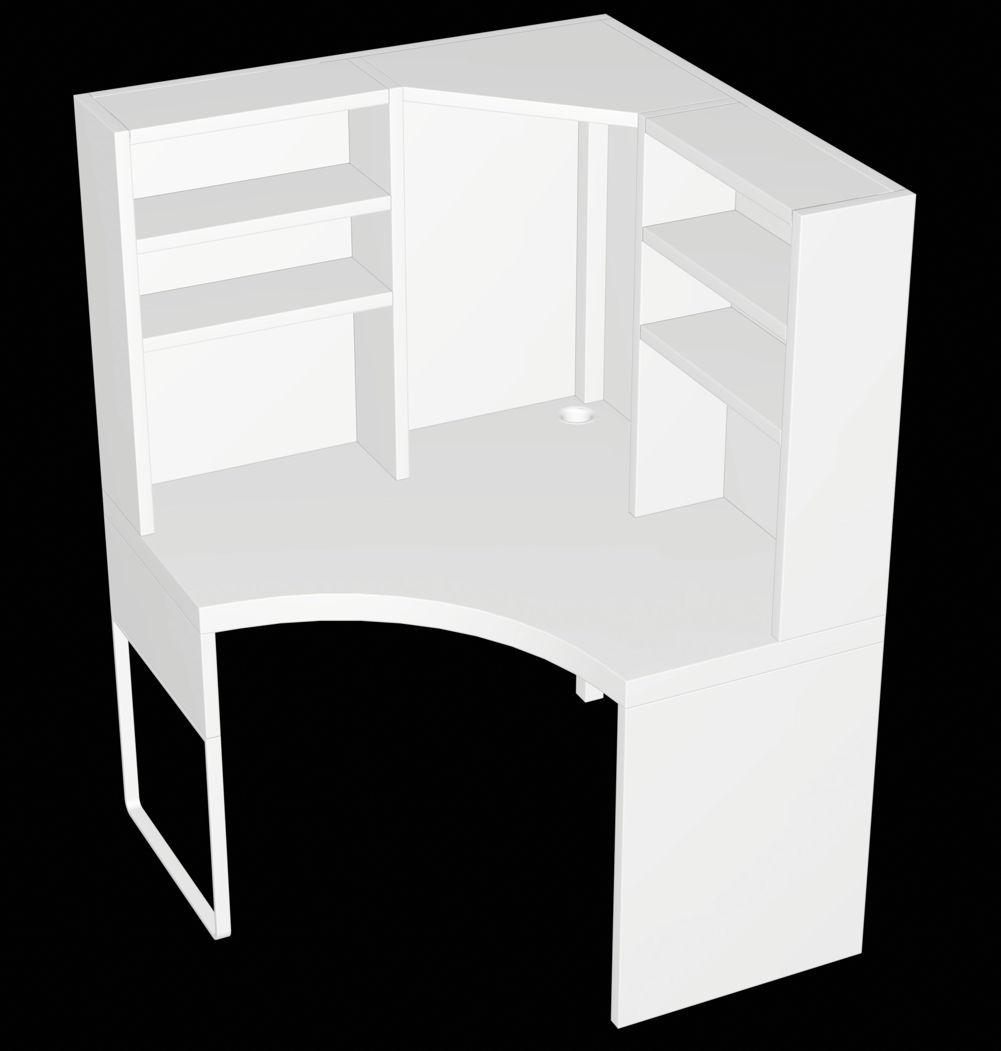 MICKE- corner workstation Low-poly 3D model_10