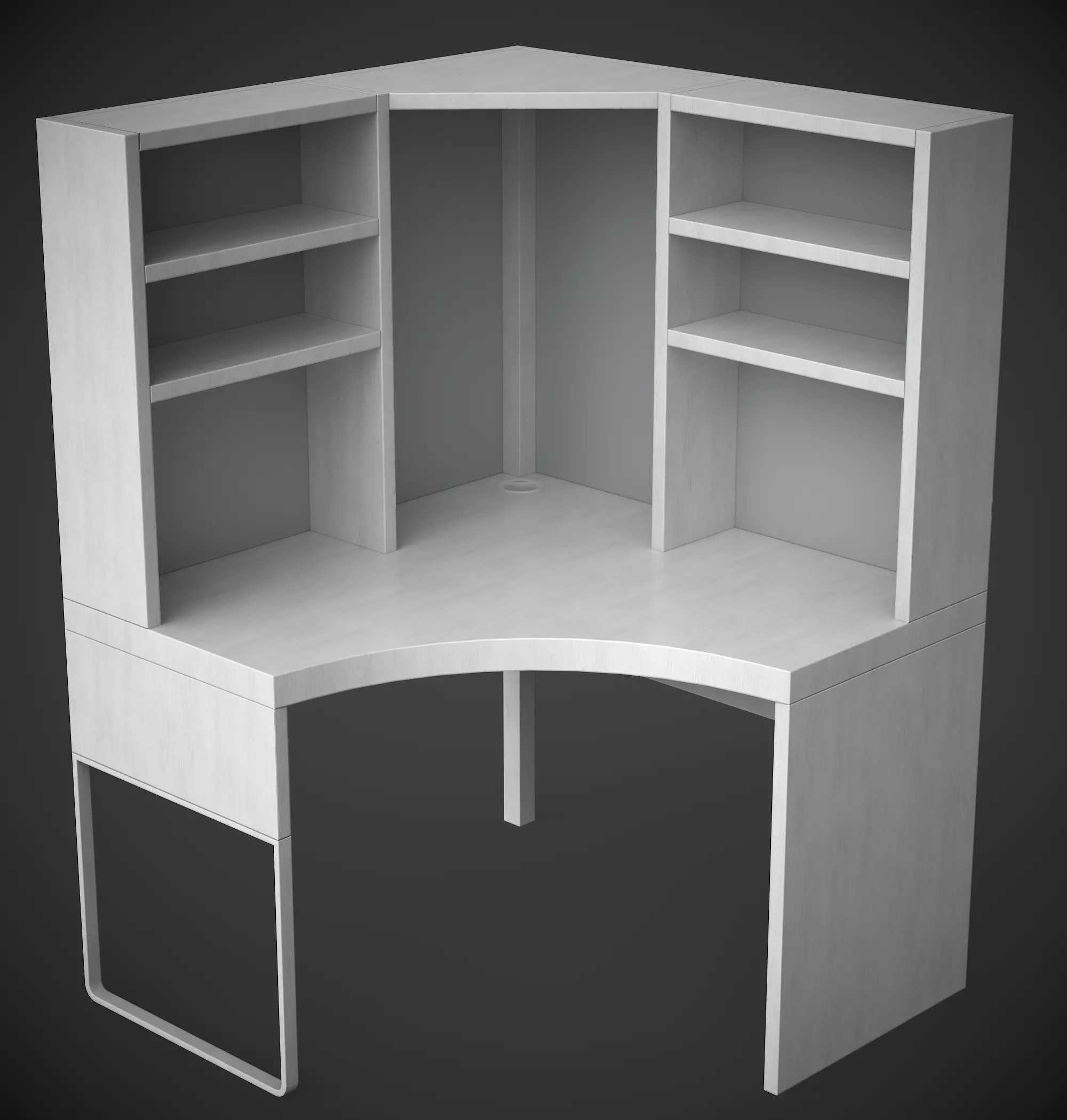 MICKE- corner workstation Low-poly 3D model_0