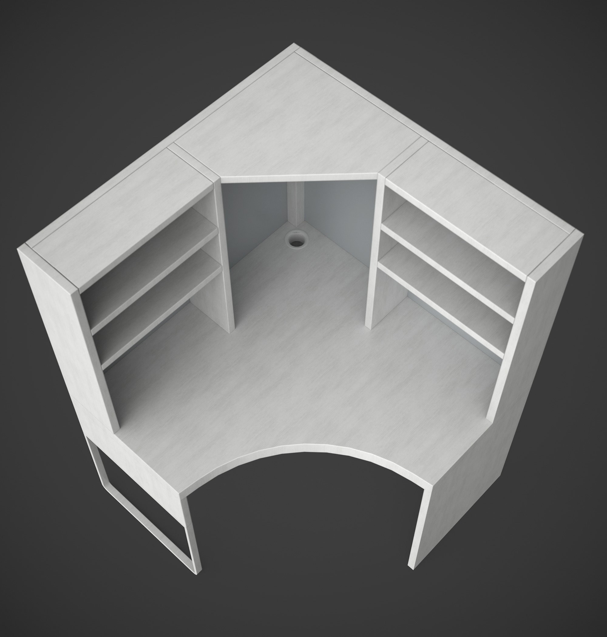 MICKE- corner workstation Low-poly 3D model_4