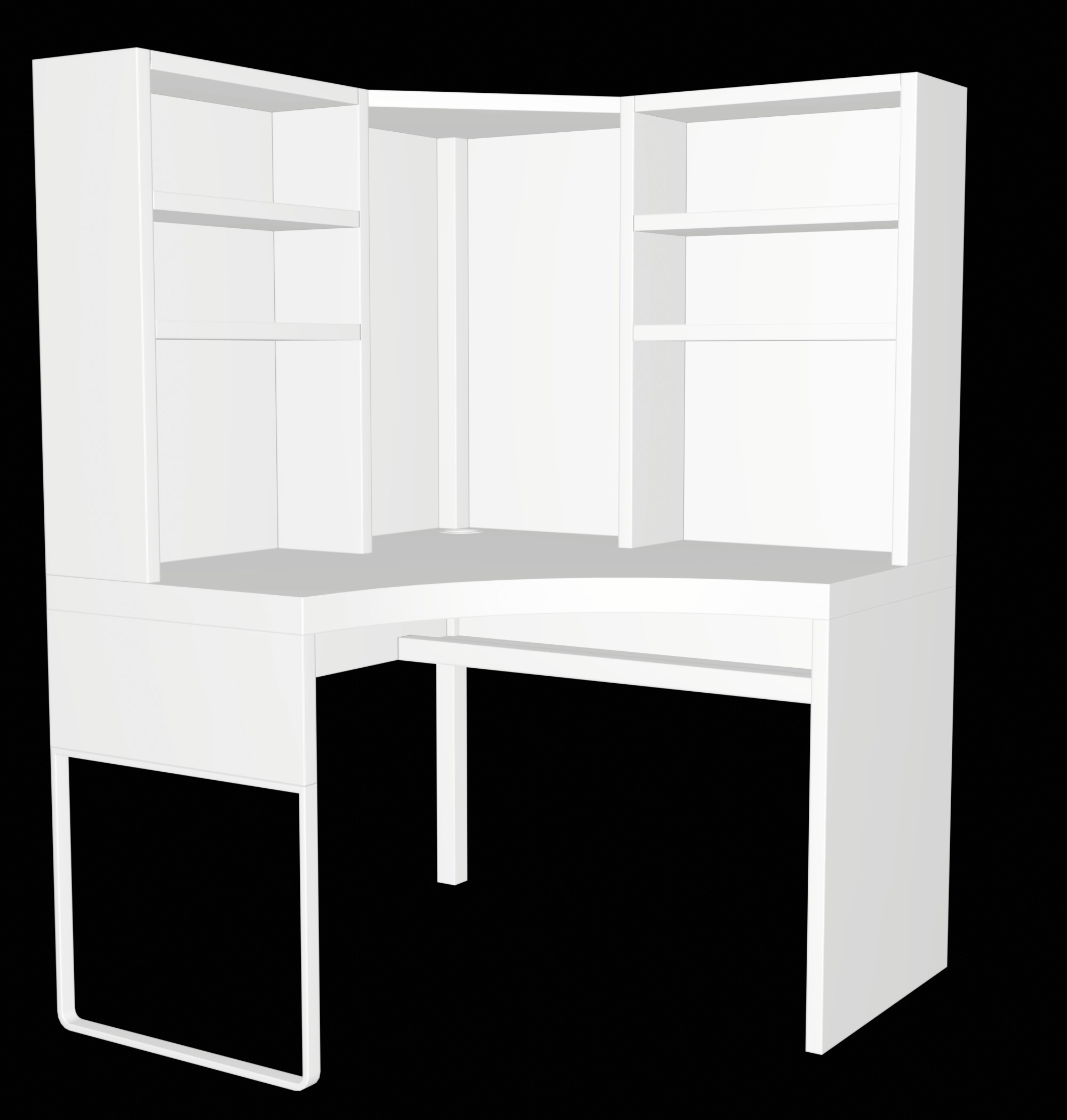 MICKE- corner workstation Low-poly 3D model_15