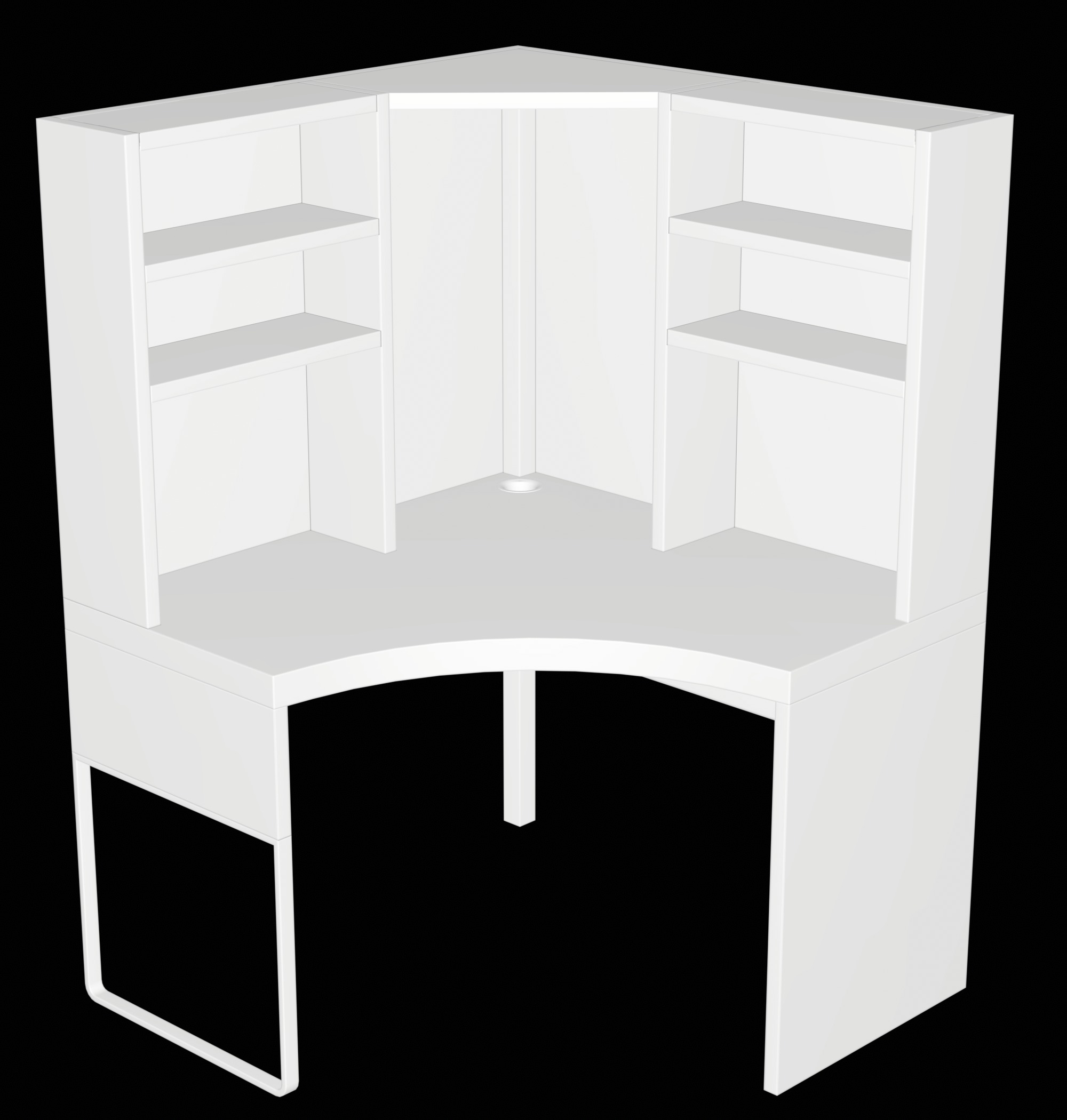 MICKE- corner workstation Low-poly 3D model_9