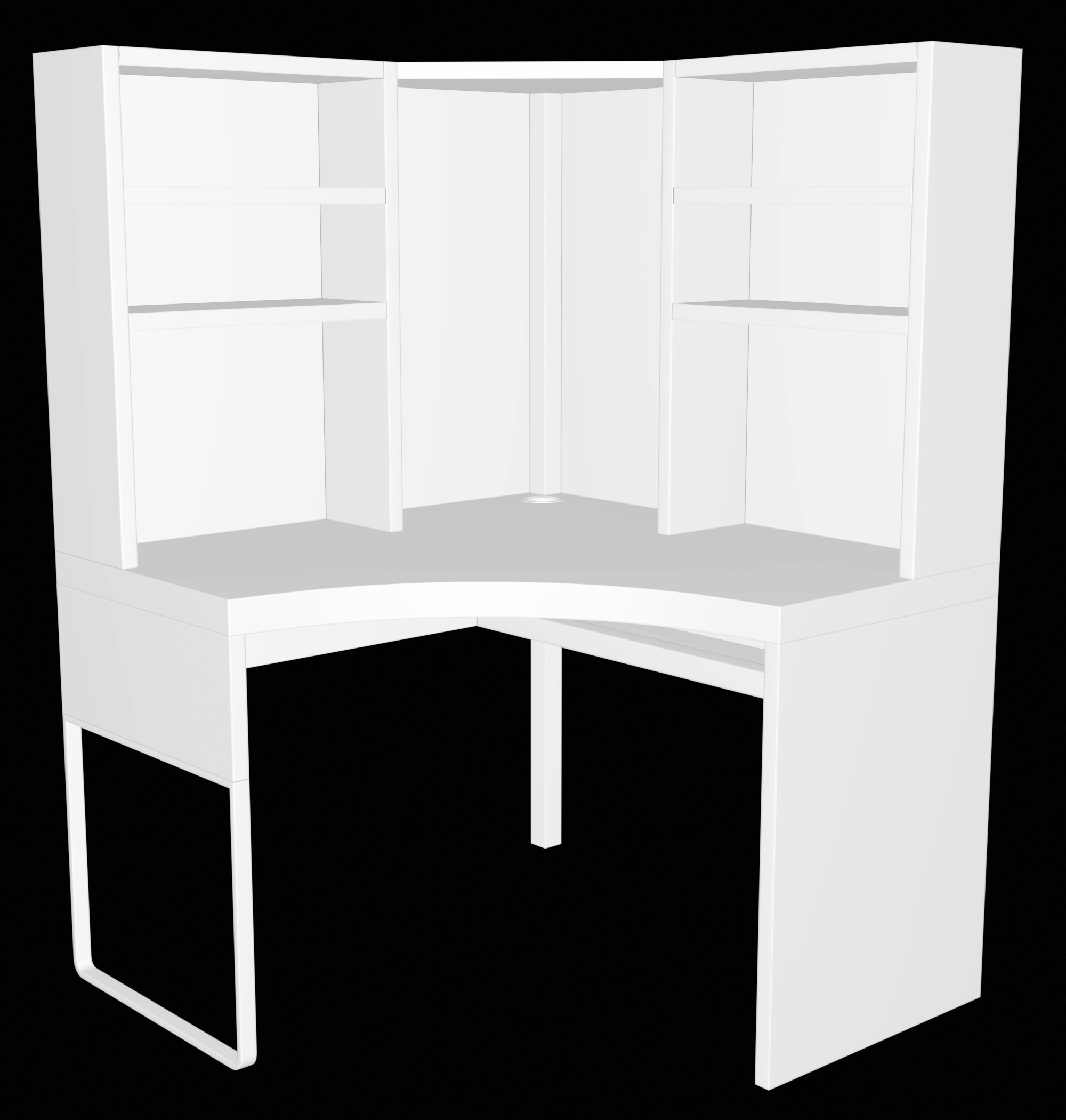 MICKE- corner workstation Low-poly 3D model_13