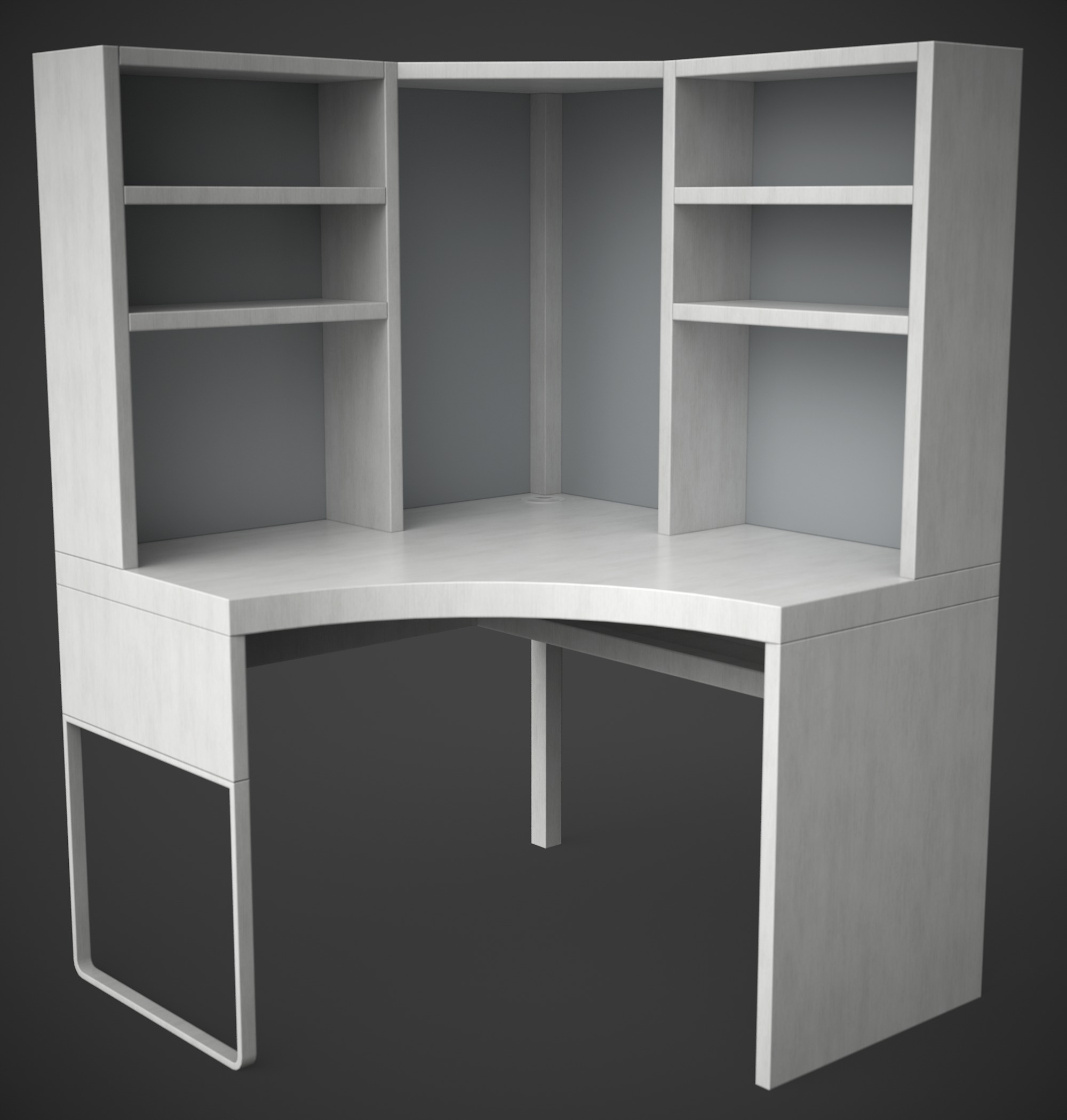 MICKE- corner workstation Low-poly 3D model_5